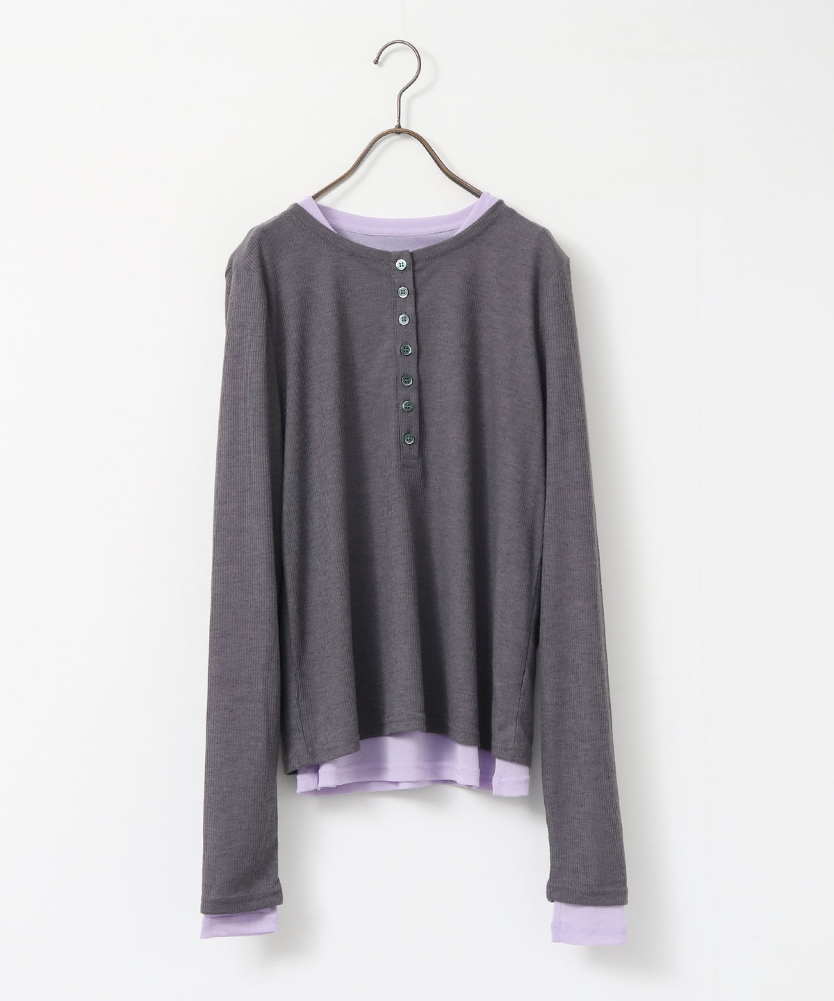HENRY-NECK LAYERED TOPS