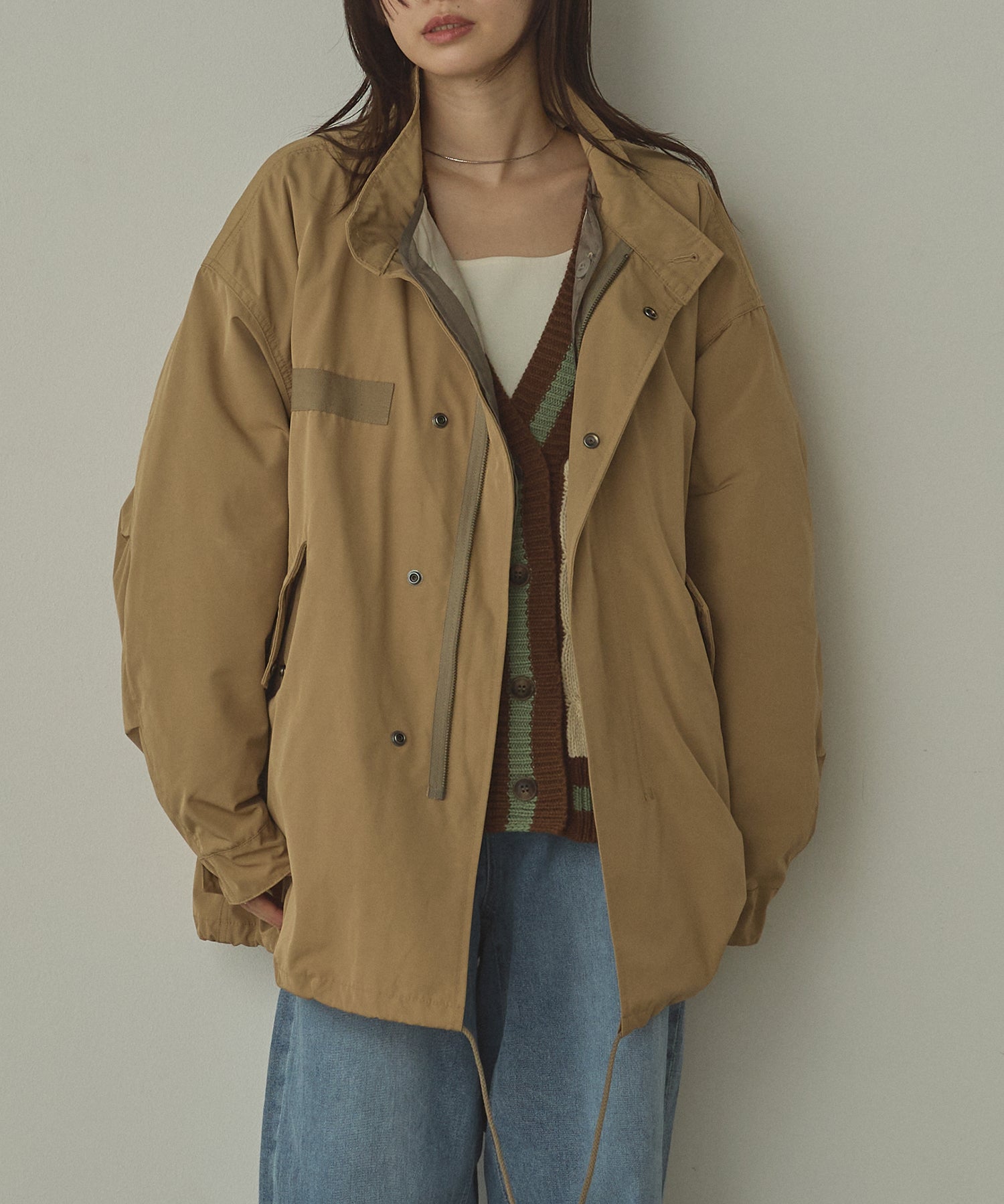 Max&Co フード付きモッズコート　ポーチ付き　モロスト　キャメル　40 Max&Co フード付きモッズコート ポーチ付き モロスト キャメル 40