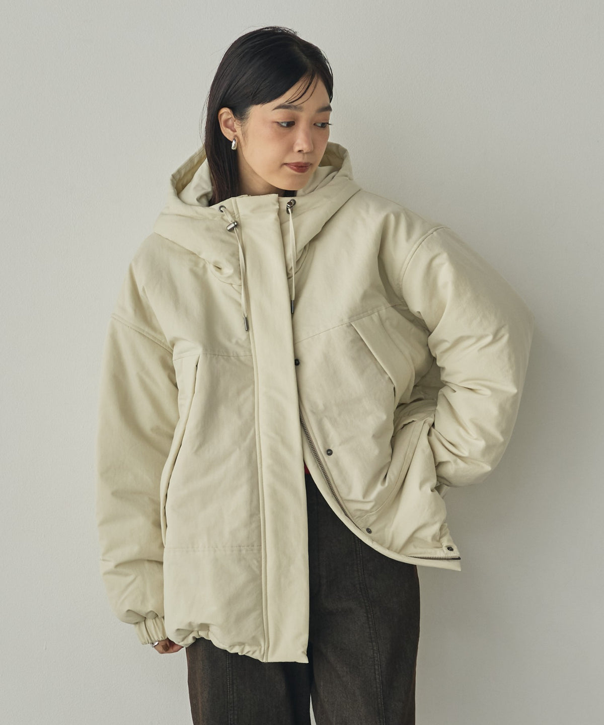 COTTON-LIKE HOODIE COAT