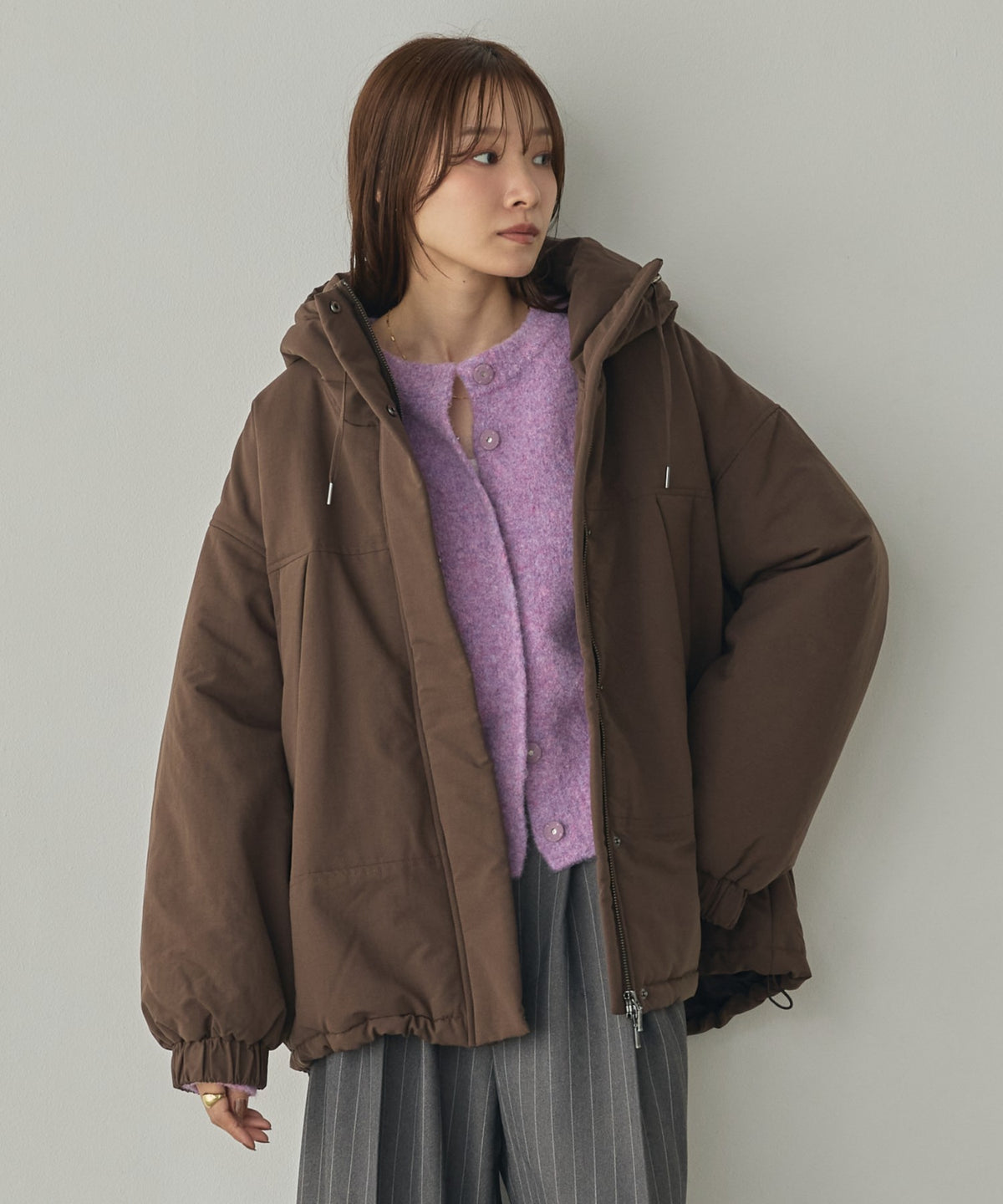 COTTON-LIKE HOODIE COAT
