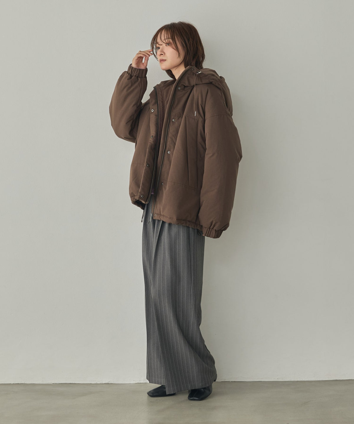 COTTON-LIKE HOODIE COAT