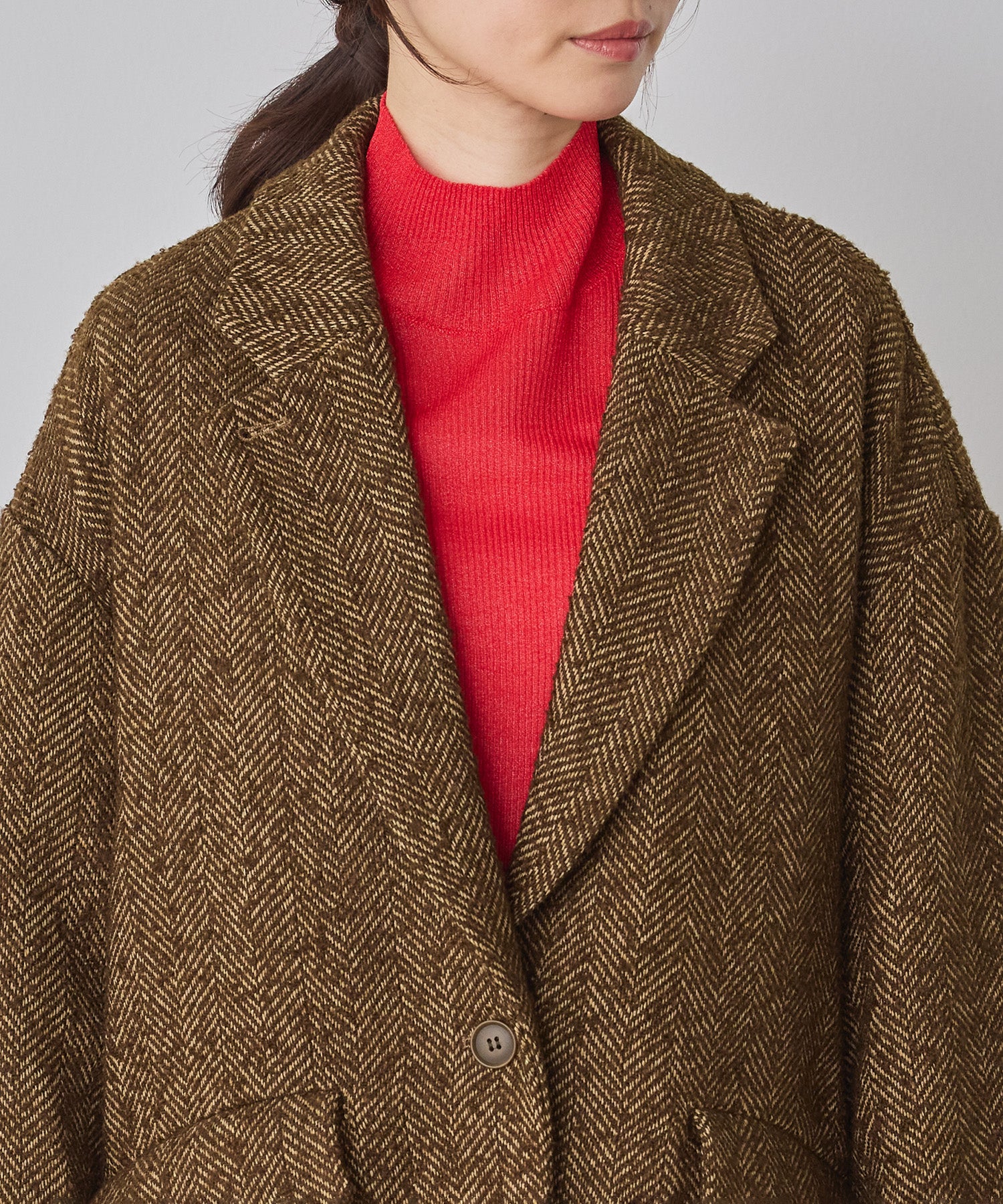 ヘリンボーン ジャケットコート