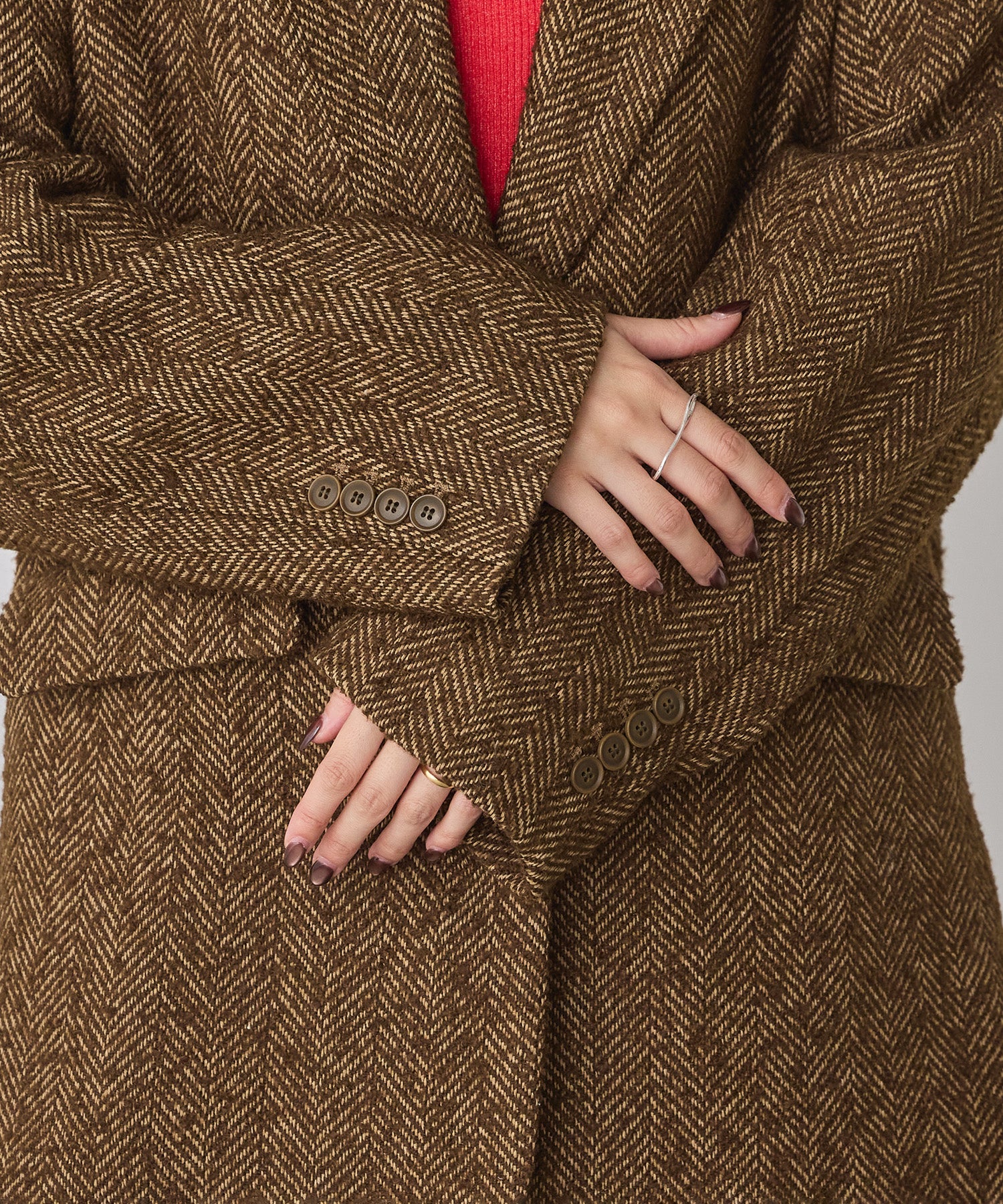 ヘリンボーン ジャケットコート