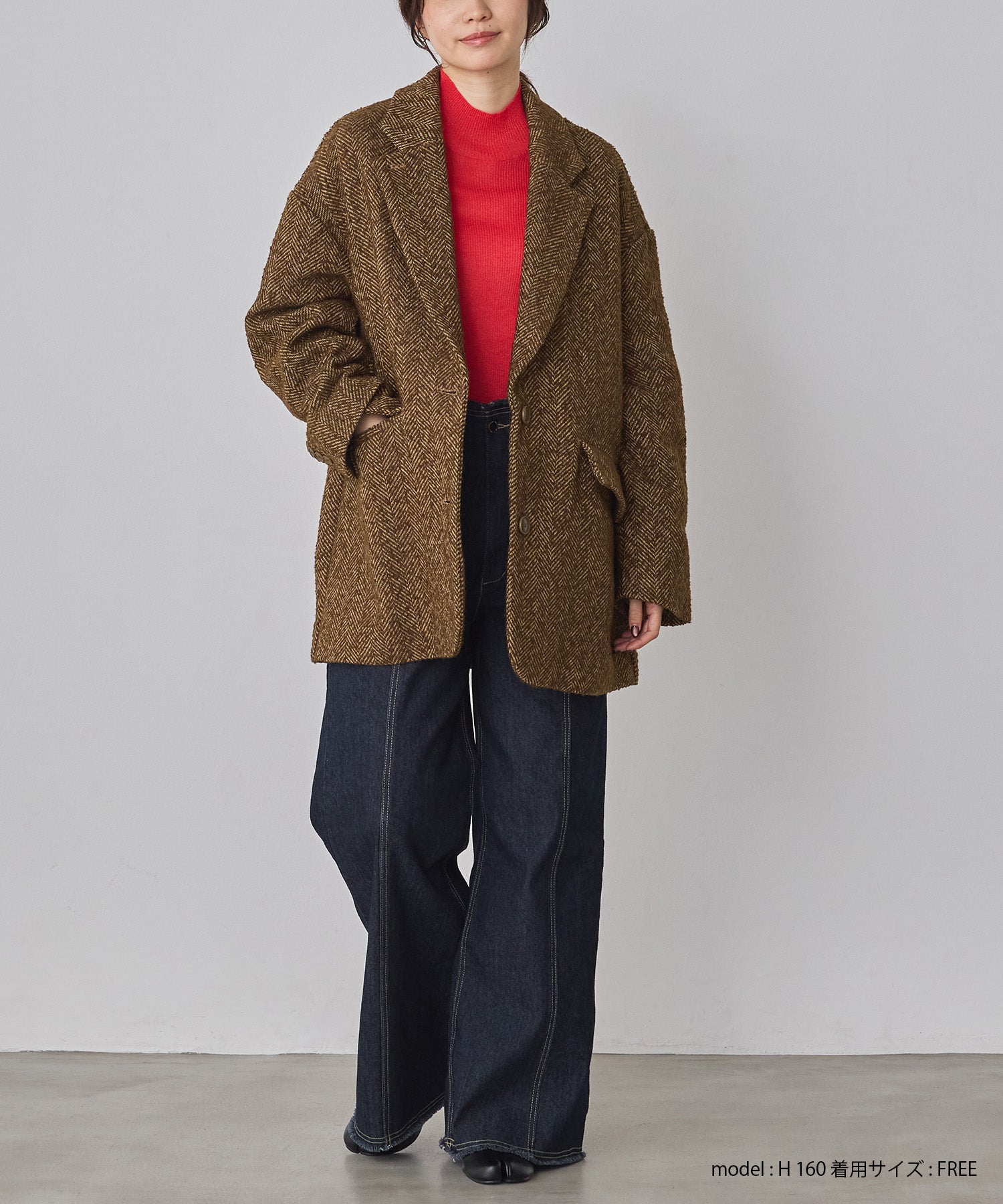 ヘリンボーン ジャケットコート