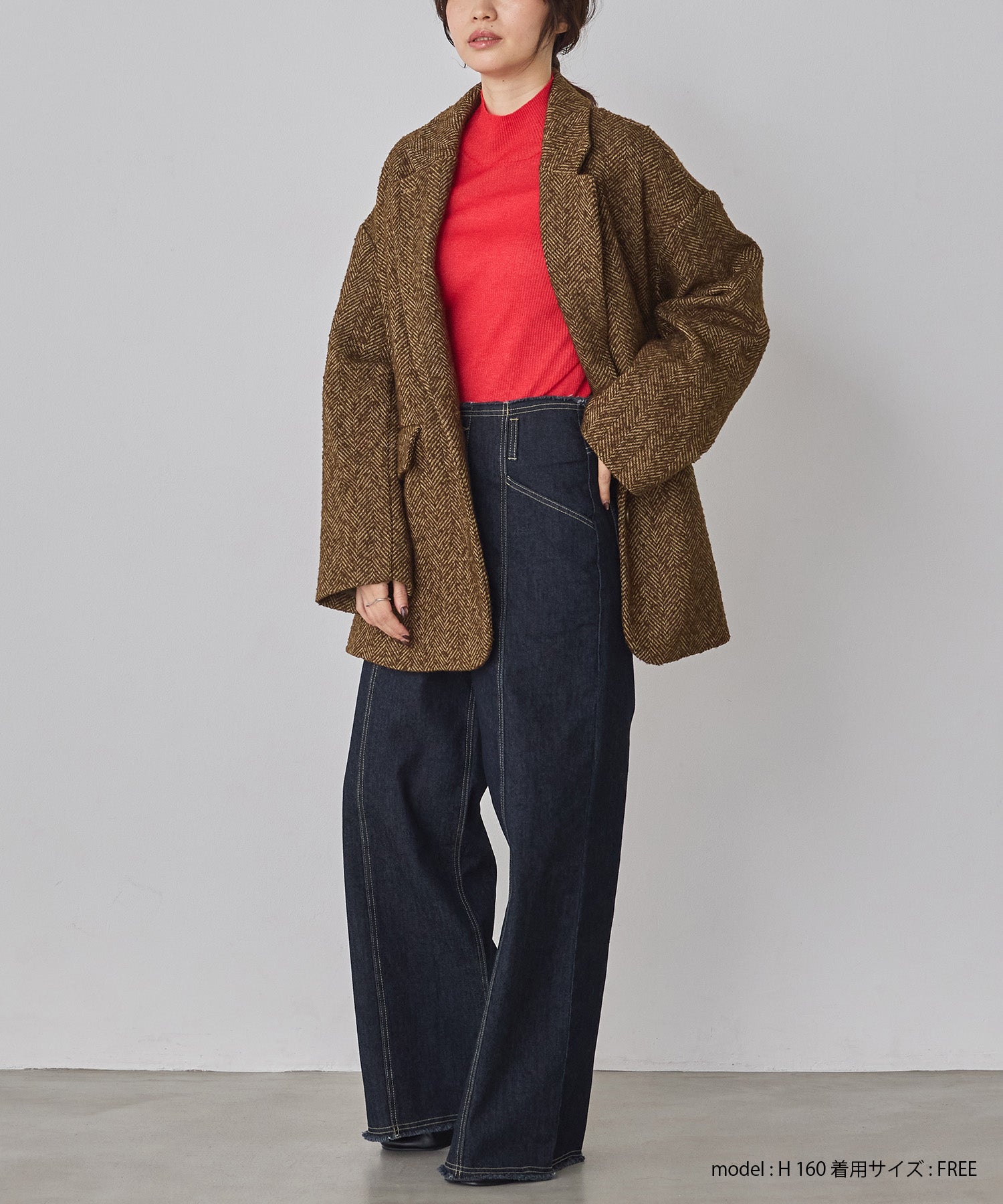 ヘリンボーン ジャケットコート