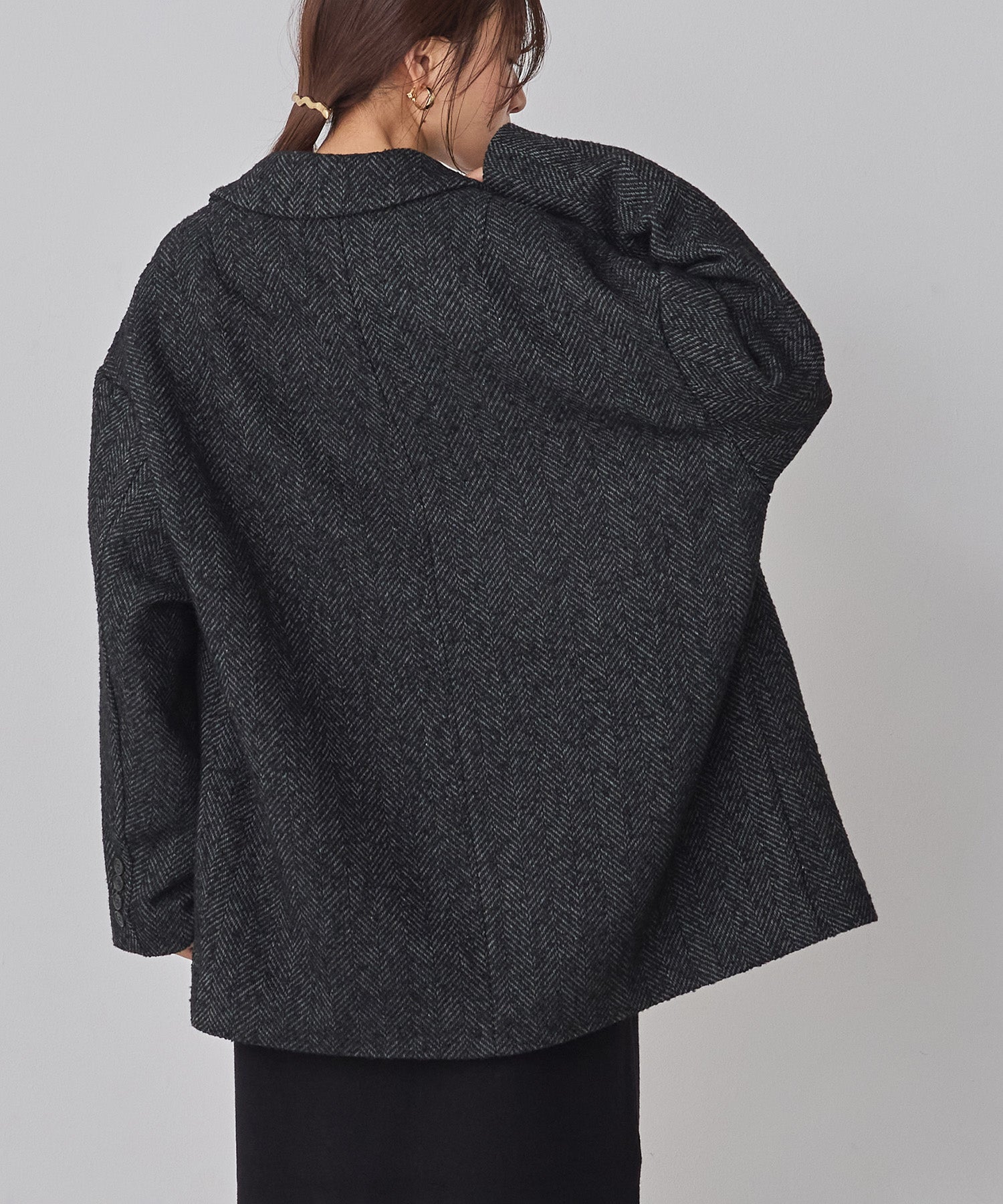 ヘリンボーン ジャケットコート