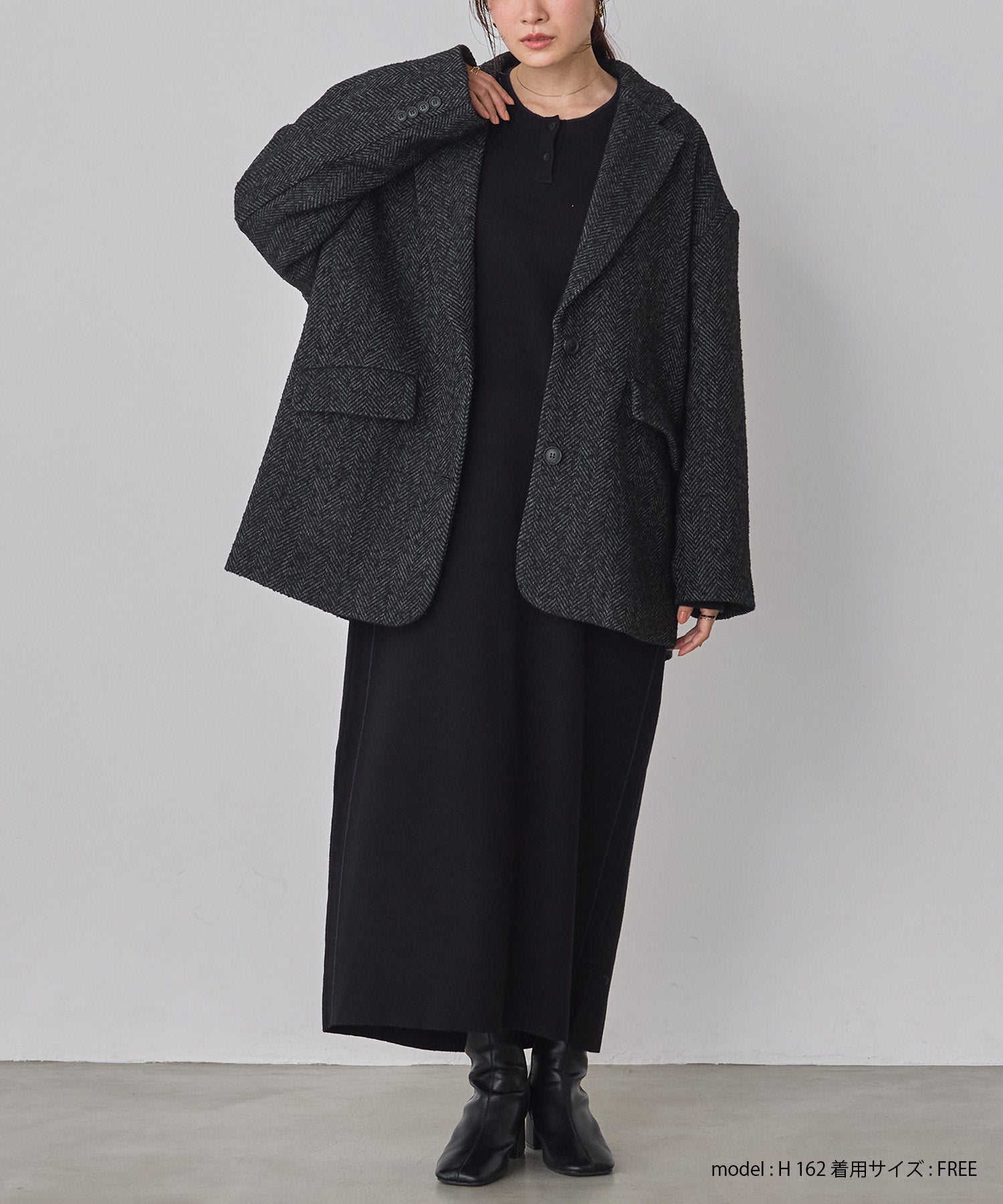 ヘリンボーン ジャケットコート