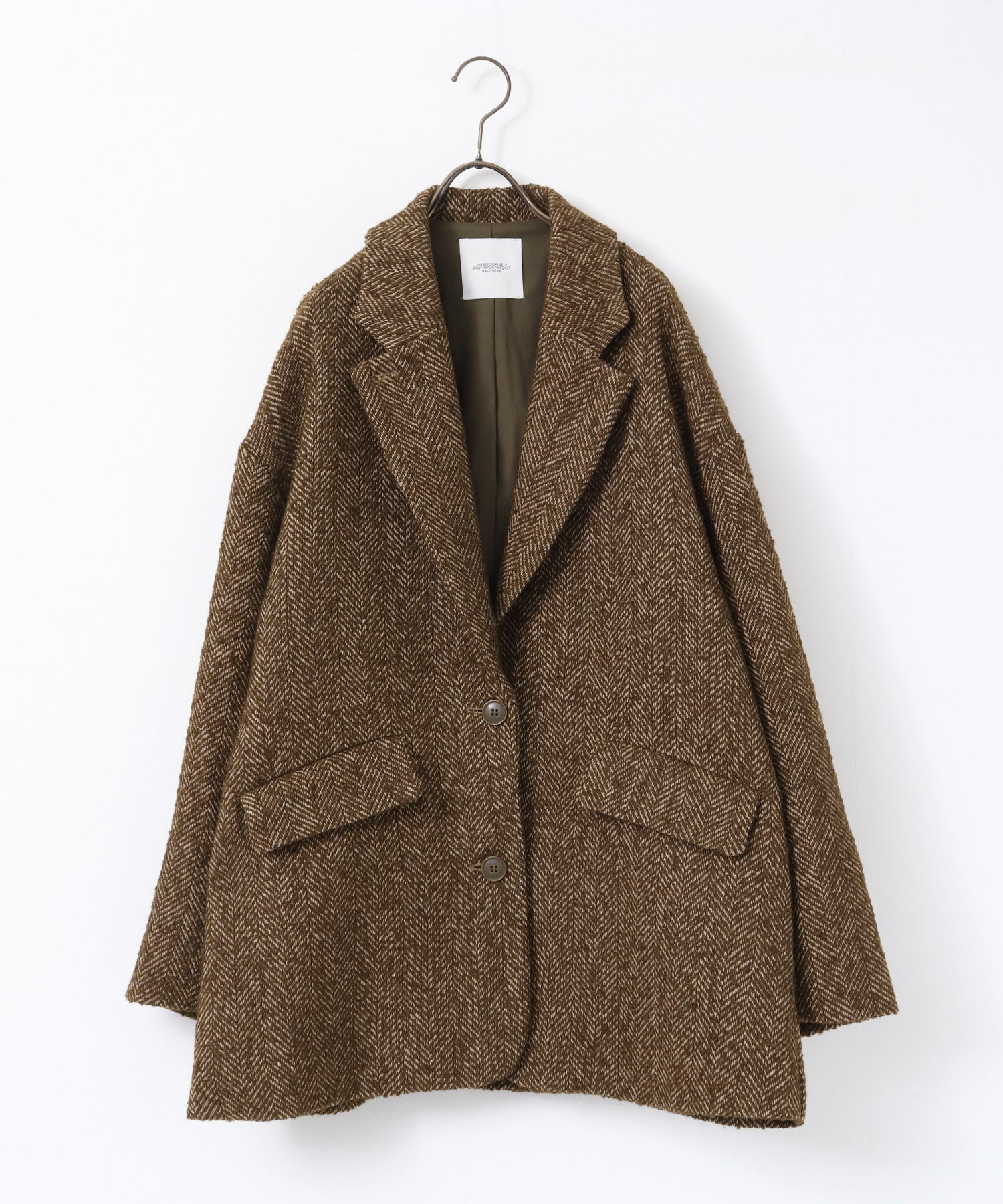 ジャケット・アウター herlipto HerringboneWoolBlendChesterCoat HERRINGBONE JACKET COAT