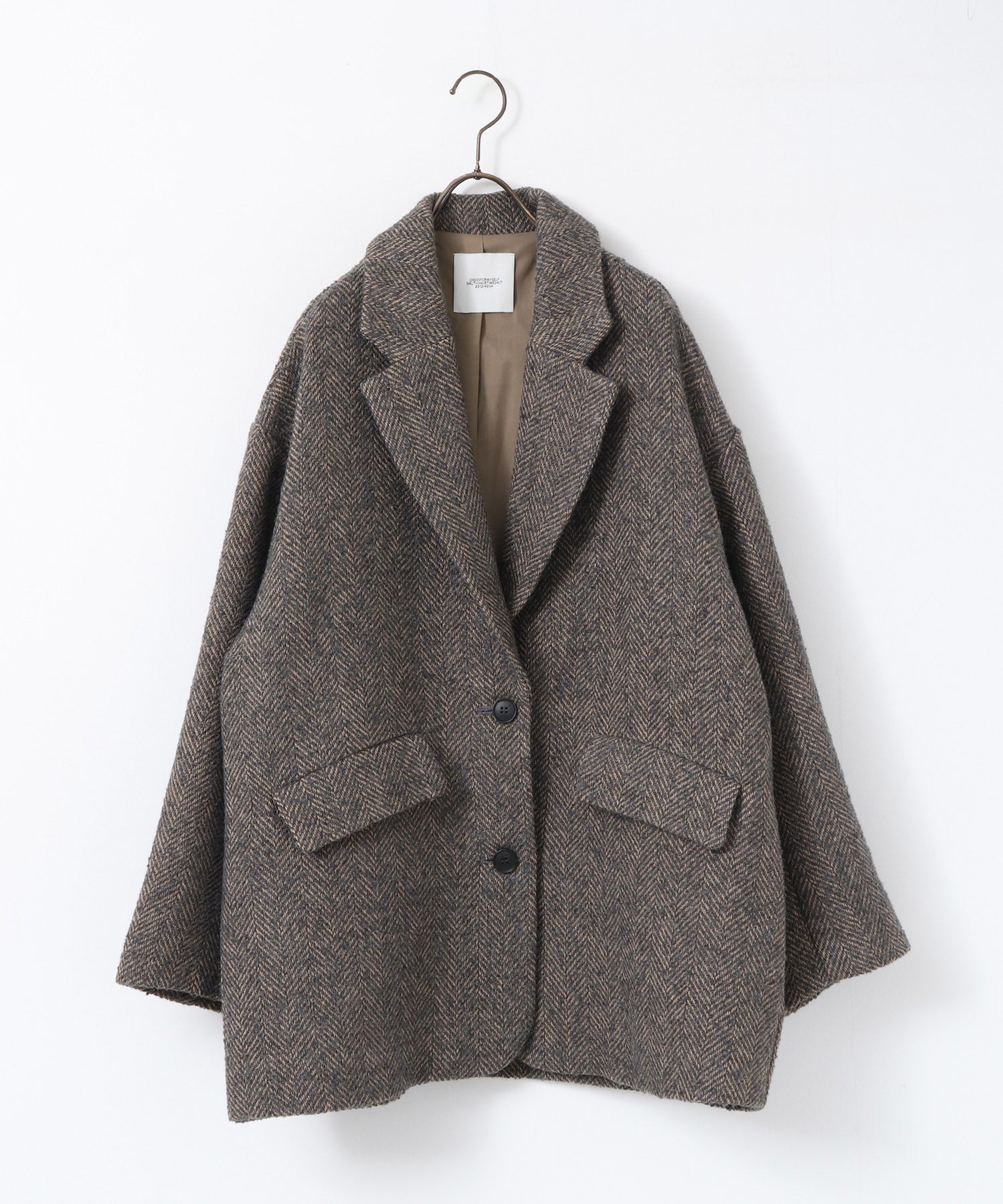 ヘリンボーン ジャケットコート
