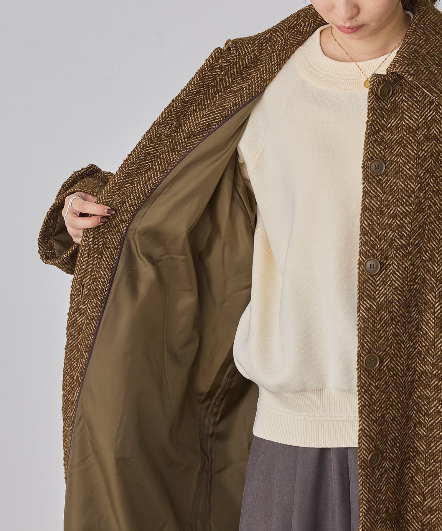 ヘリンボーン ステンカラーコート