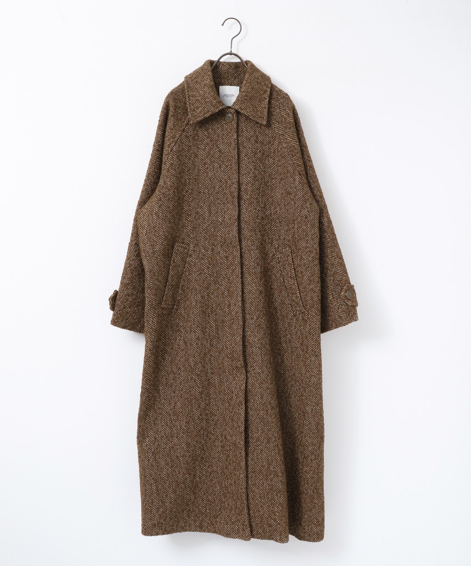 MACKINTOSHDUNKELD ヘリンボーン コート　サイズ34 ブラウン ヘリンボーン ステンカラーコート