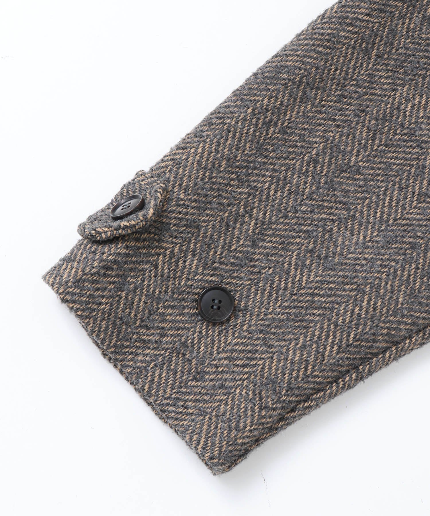 ヘリンボーン ステンカラーコート