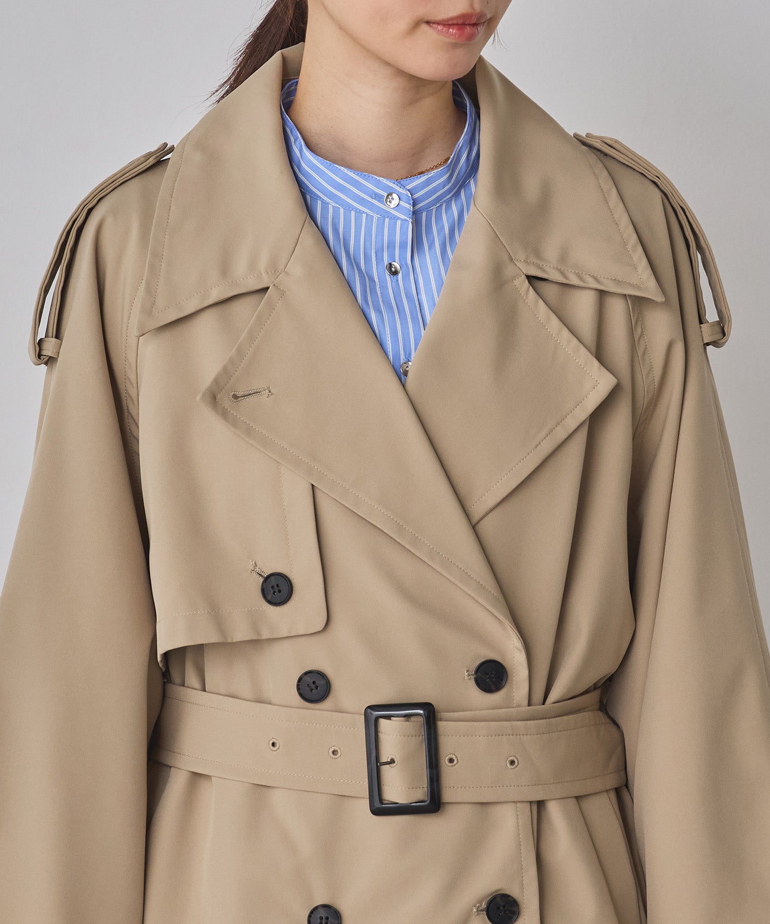 hunch ボンディング　ミディ丈トレンチコート BONDING MIDI TRENCH COAT