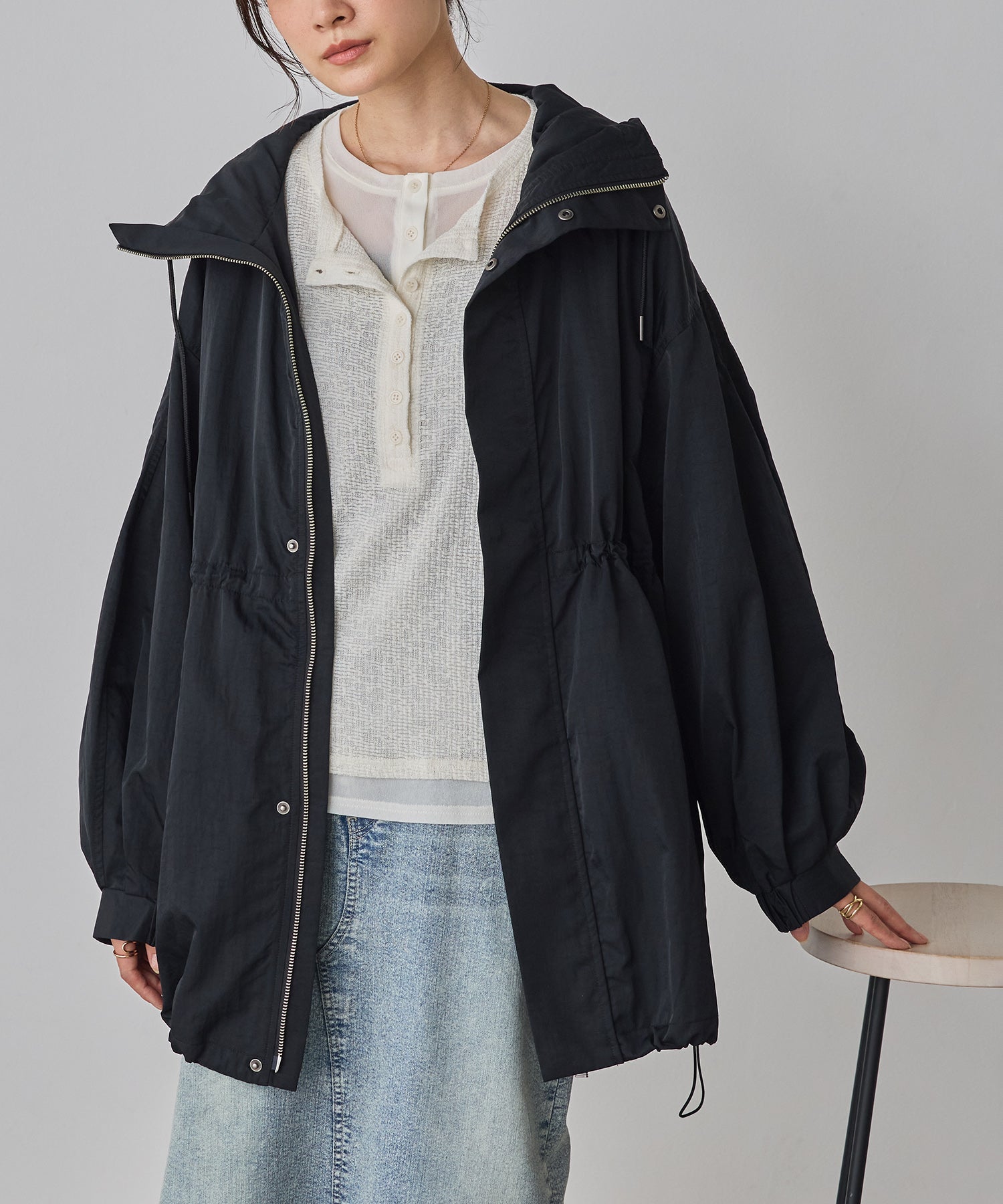 ジャケット・アウター HYKE / NYLON MOUNTAIN PARKA (BLACK) NYLON MOUNTAIN PARKA