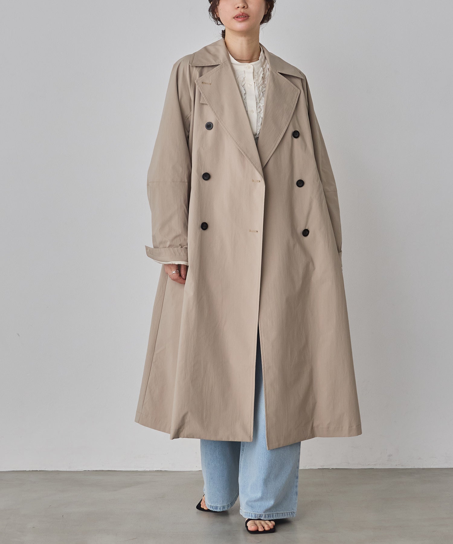 ストレッチポリエステル トレンチコート