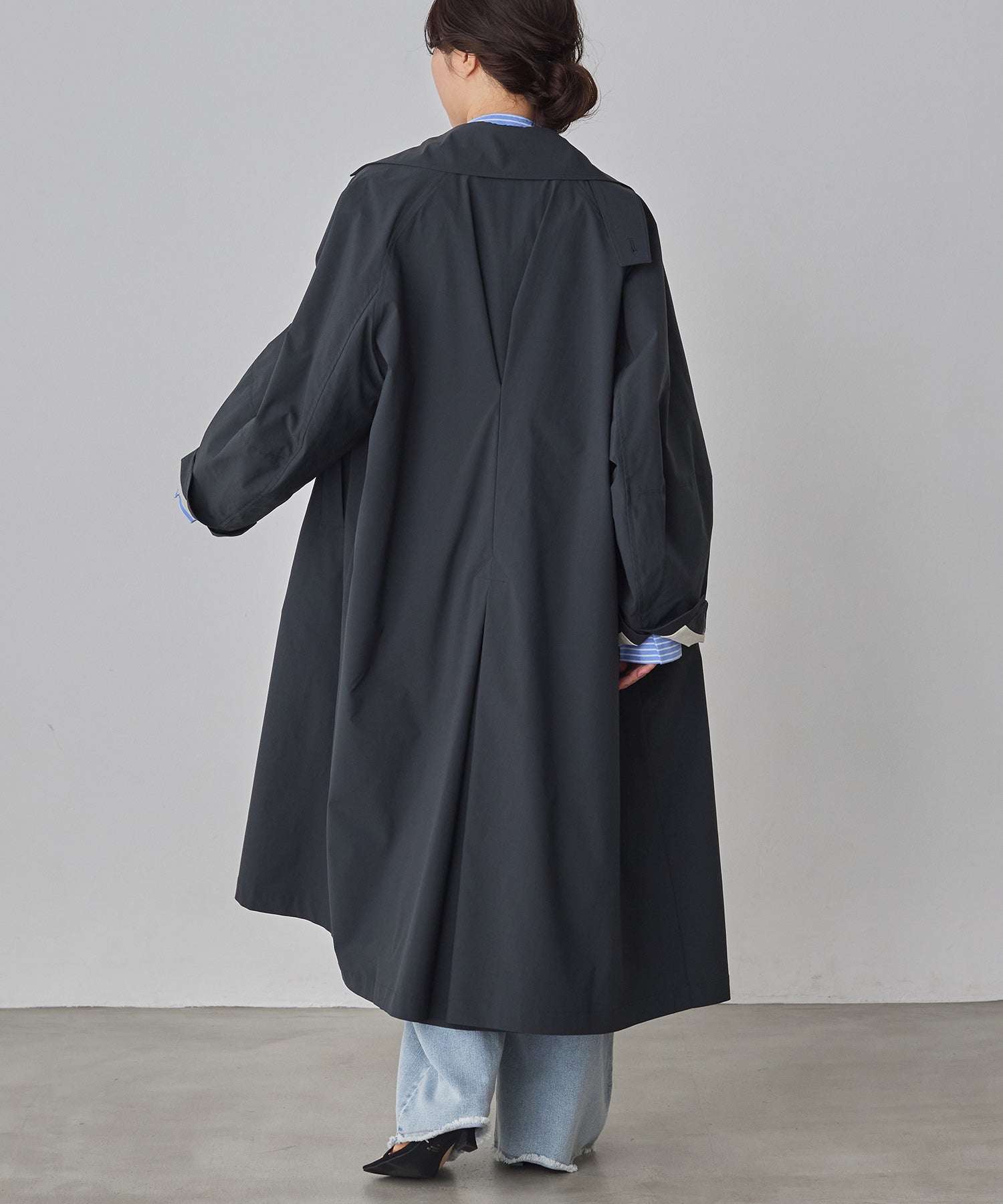 STRETCH POLYESTER TRENCH COAT
