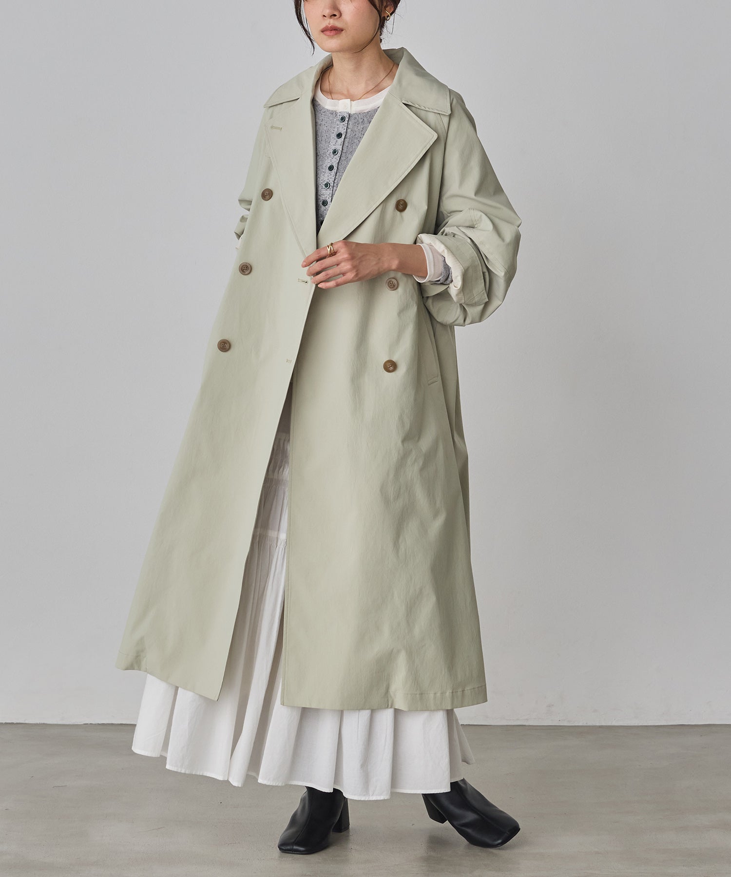ストレッチポリエステル トレンチコート