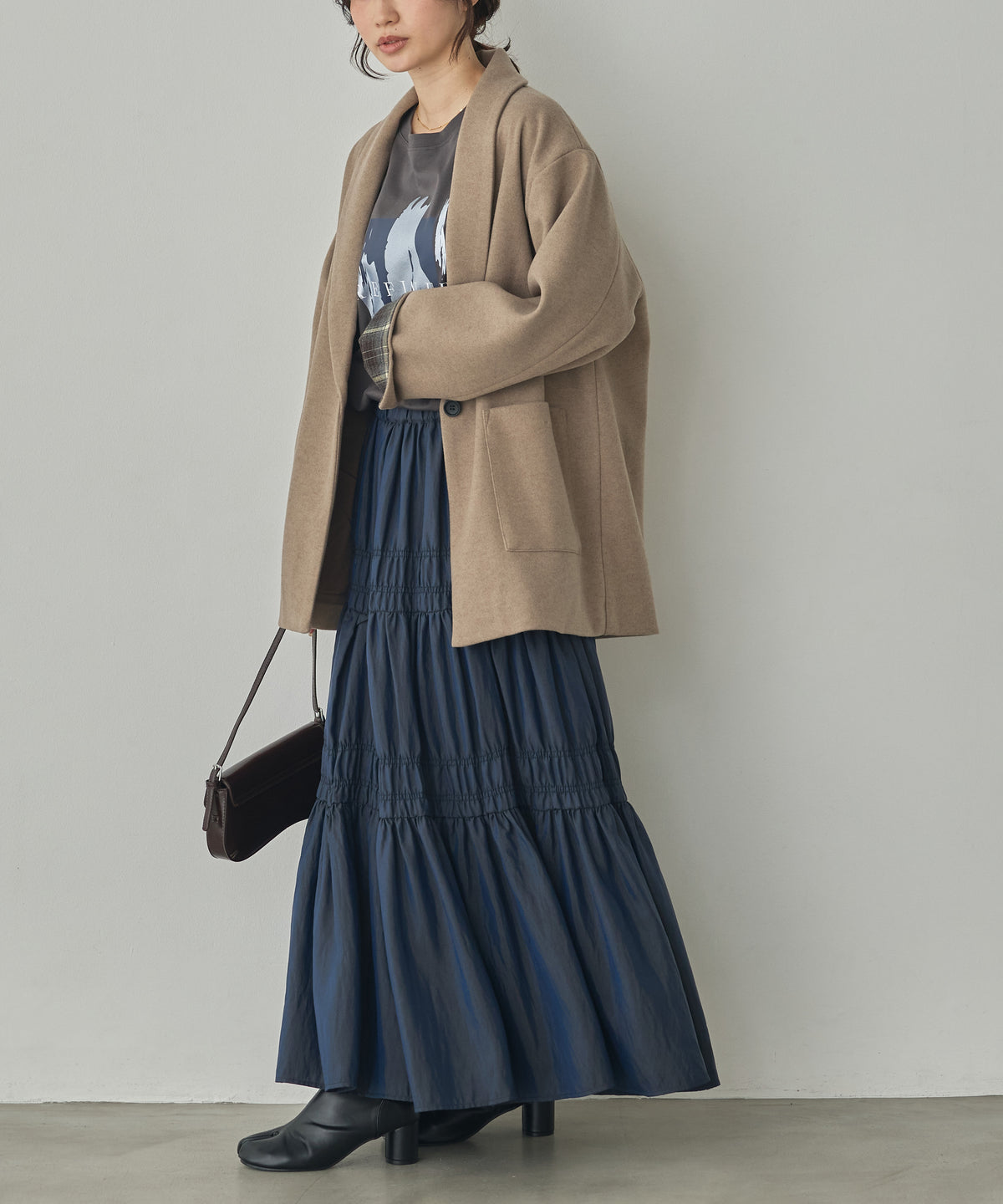 WOOL-LIKE SHAWL-COLLAR COAT