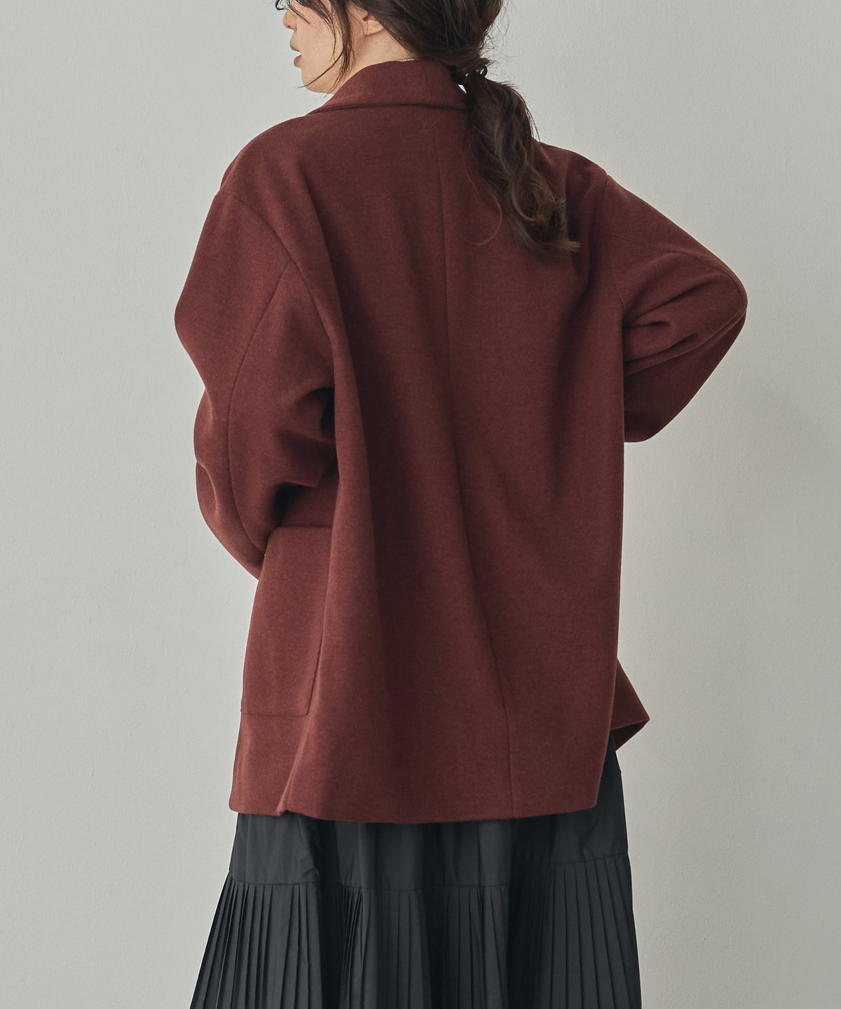 WOOL-LIKE SHAWL-COLLAR COAT