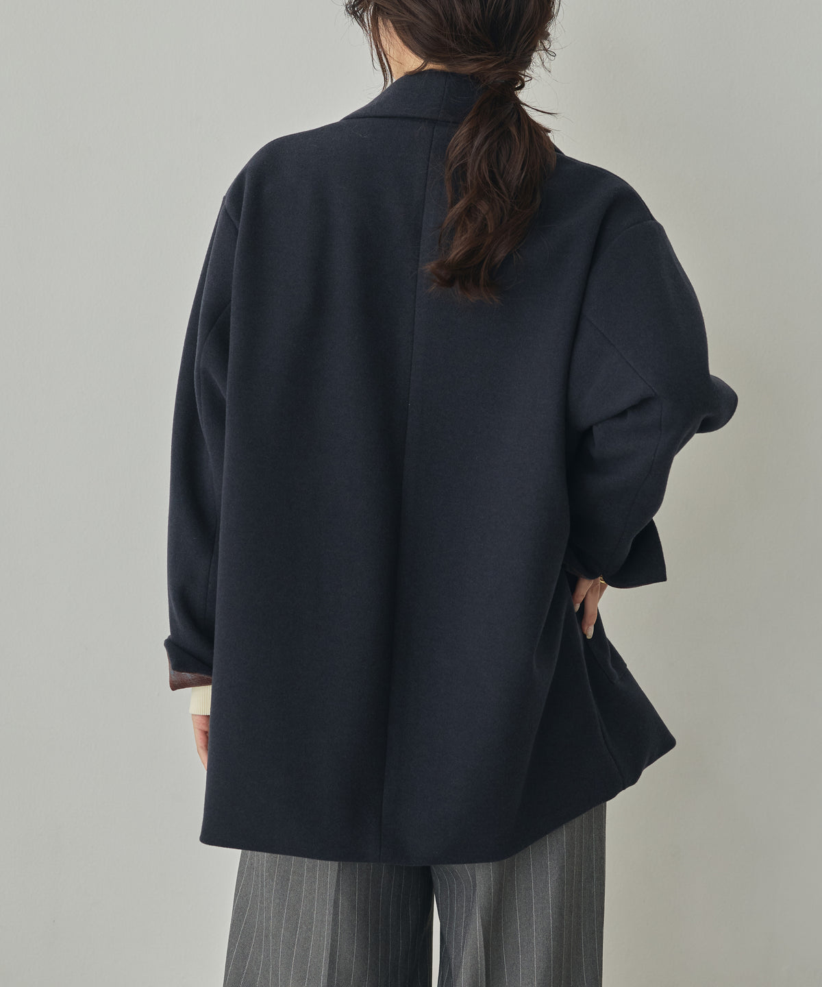 WOOL-LIKE SHAWL-COLLAR COAT