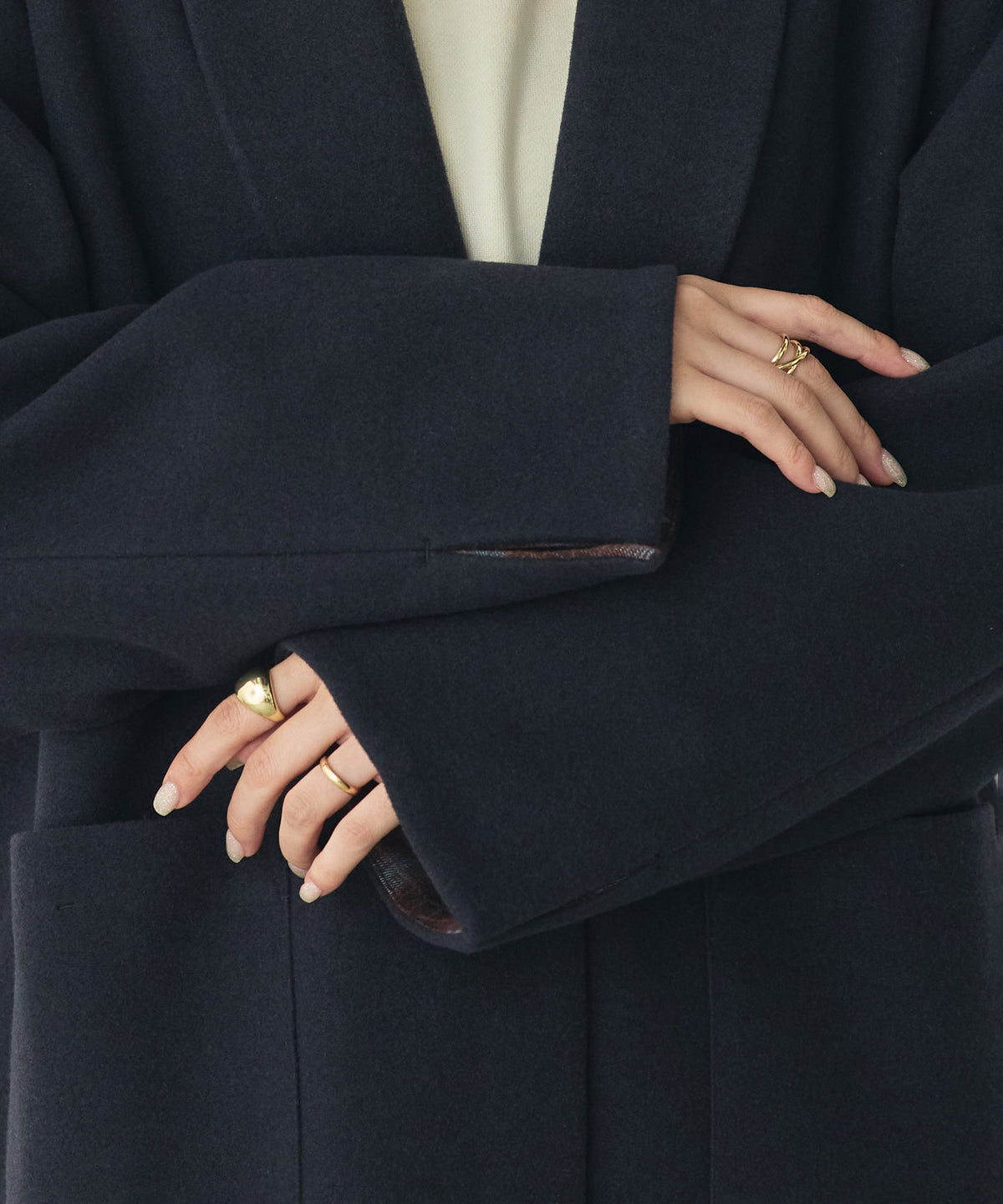 WOOL-LIKE SHAWL-COLLAR COAT