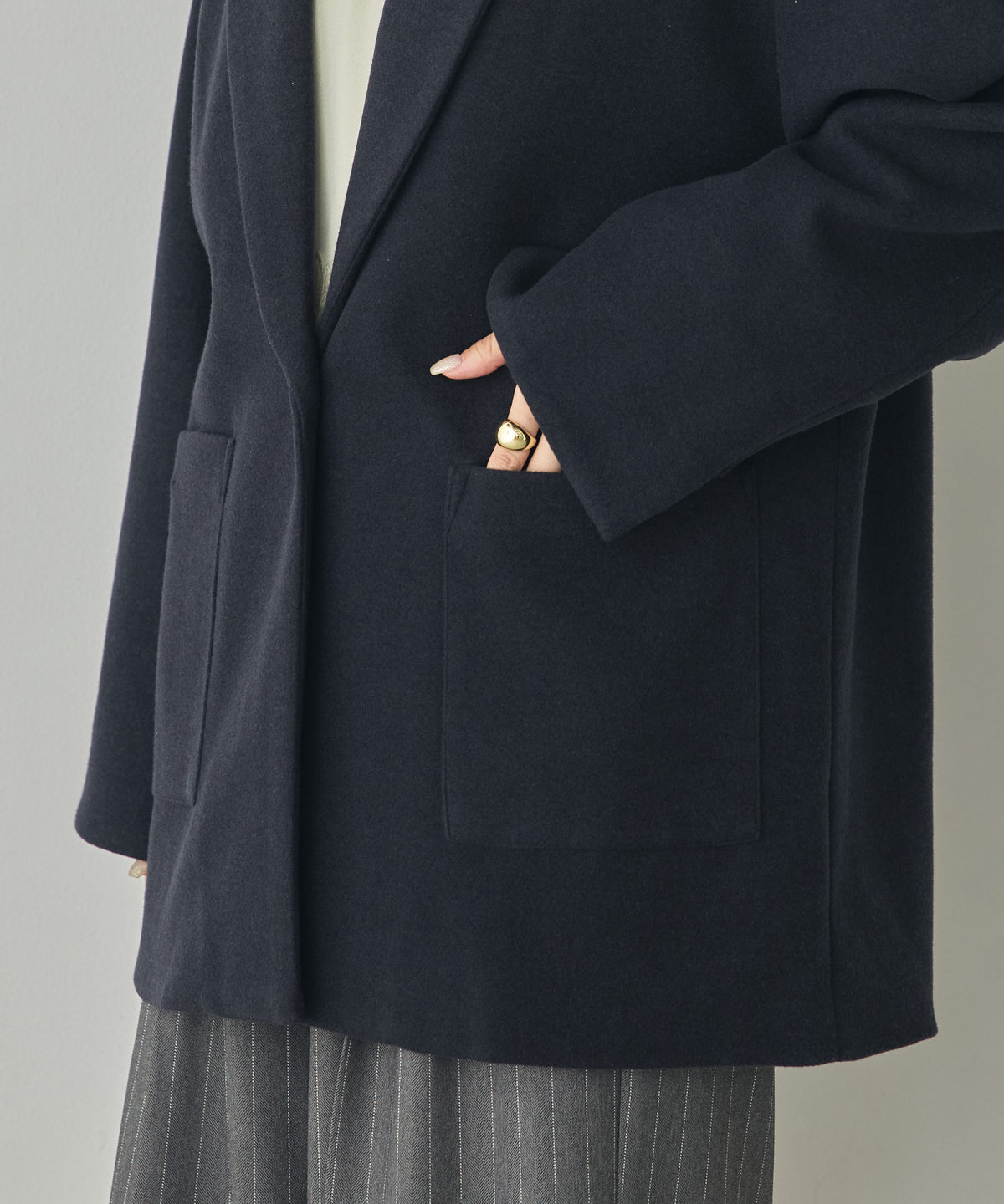 WOOL-LIKE SHAWL-COLLAR COAT