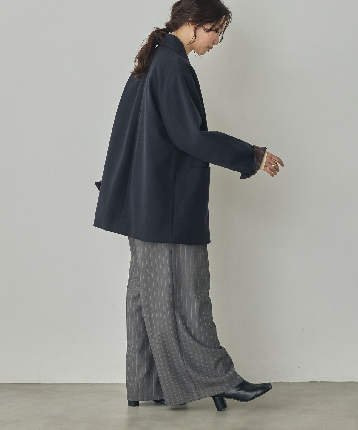 WOOL-LIKE SHAWL-COLLAR COAT