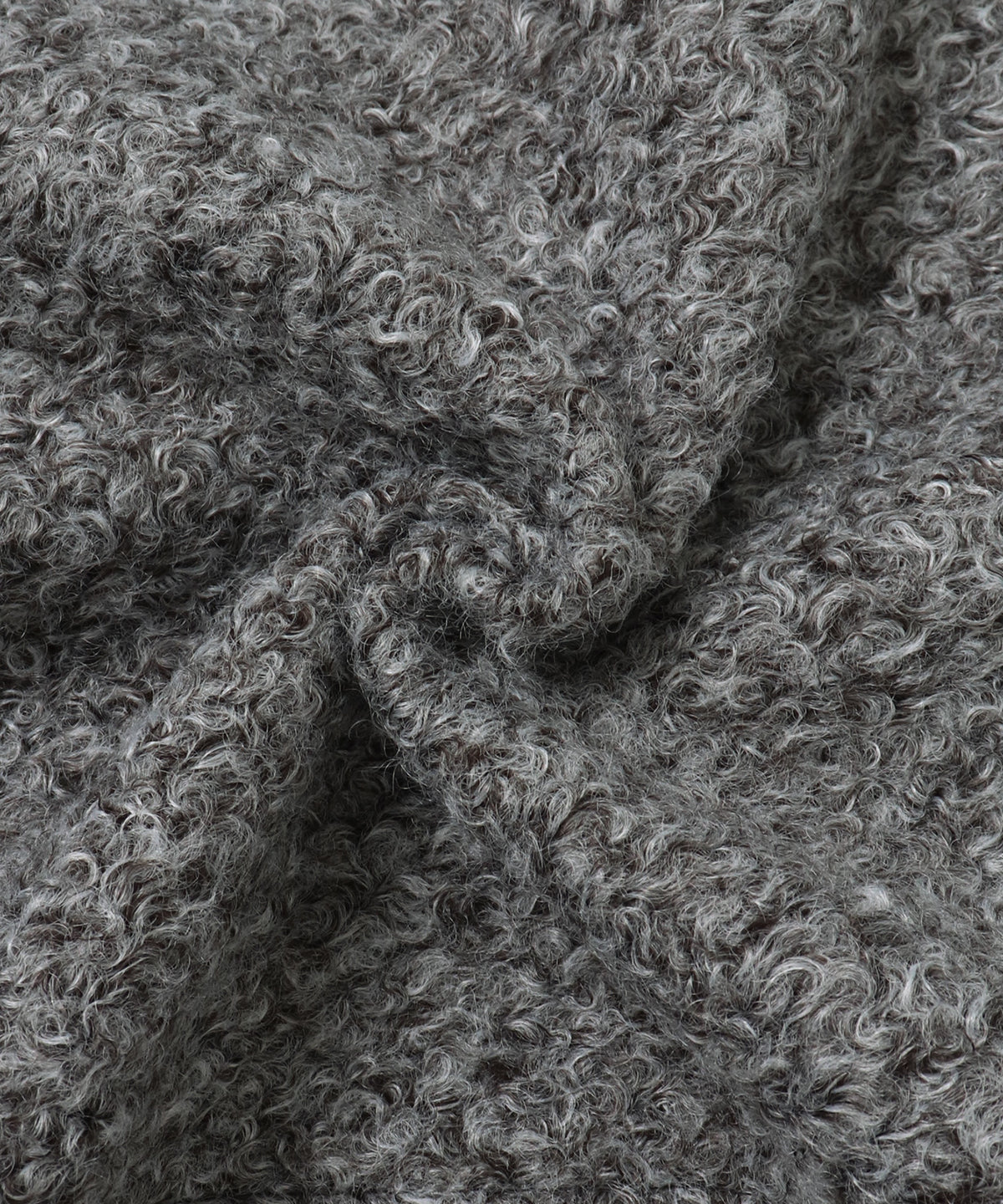 CURLY BOUCLÉ STAND-UP COLLAR MEDIUM COAT