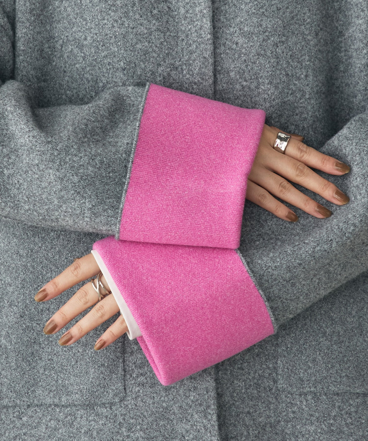 CASHMERE-TOUCH COLLARLESS KNIT COAT