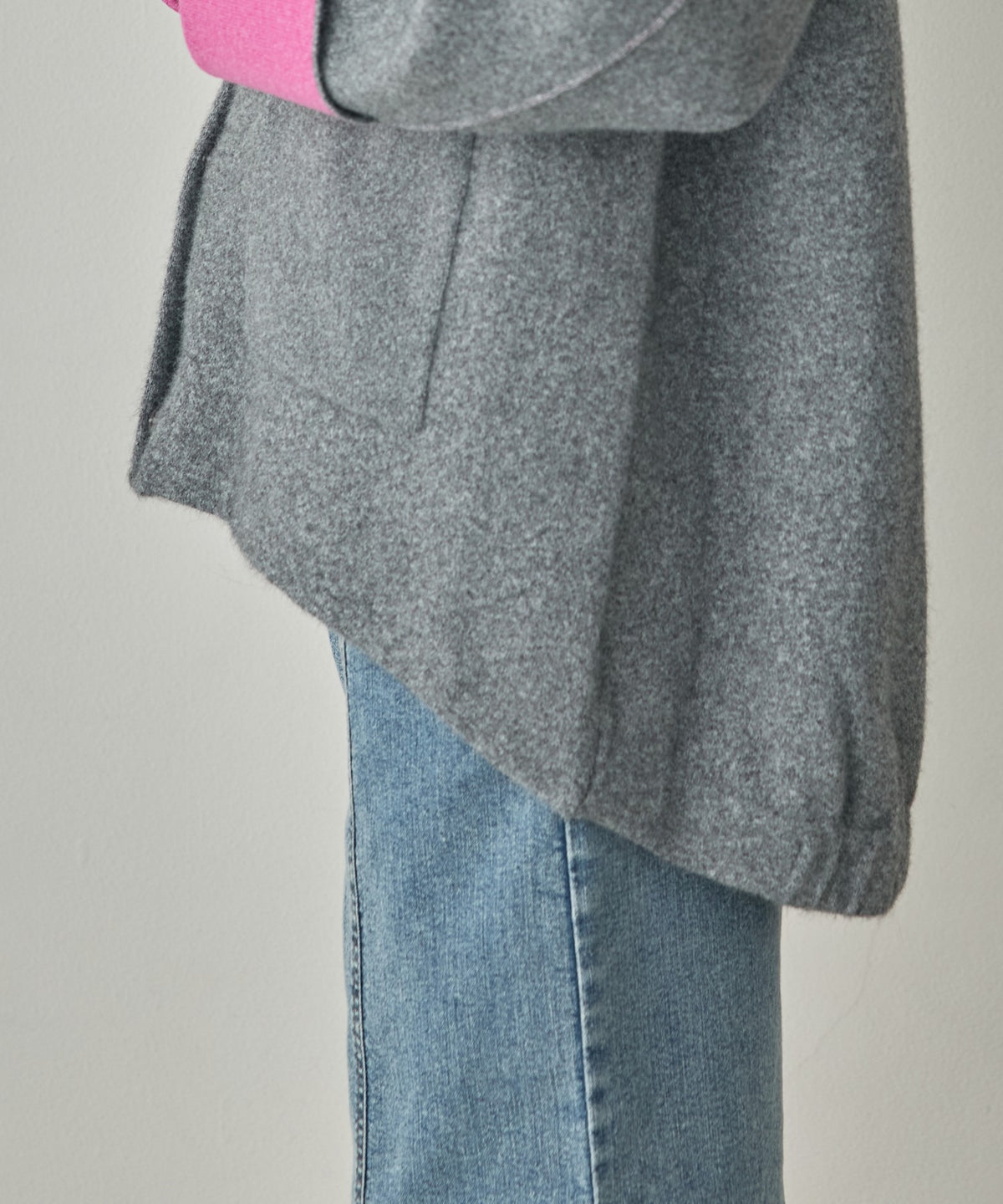 CASHMERE-TOUCH COLLARLESS KNIT COAT