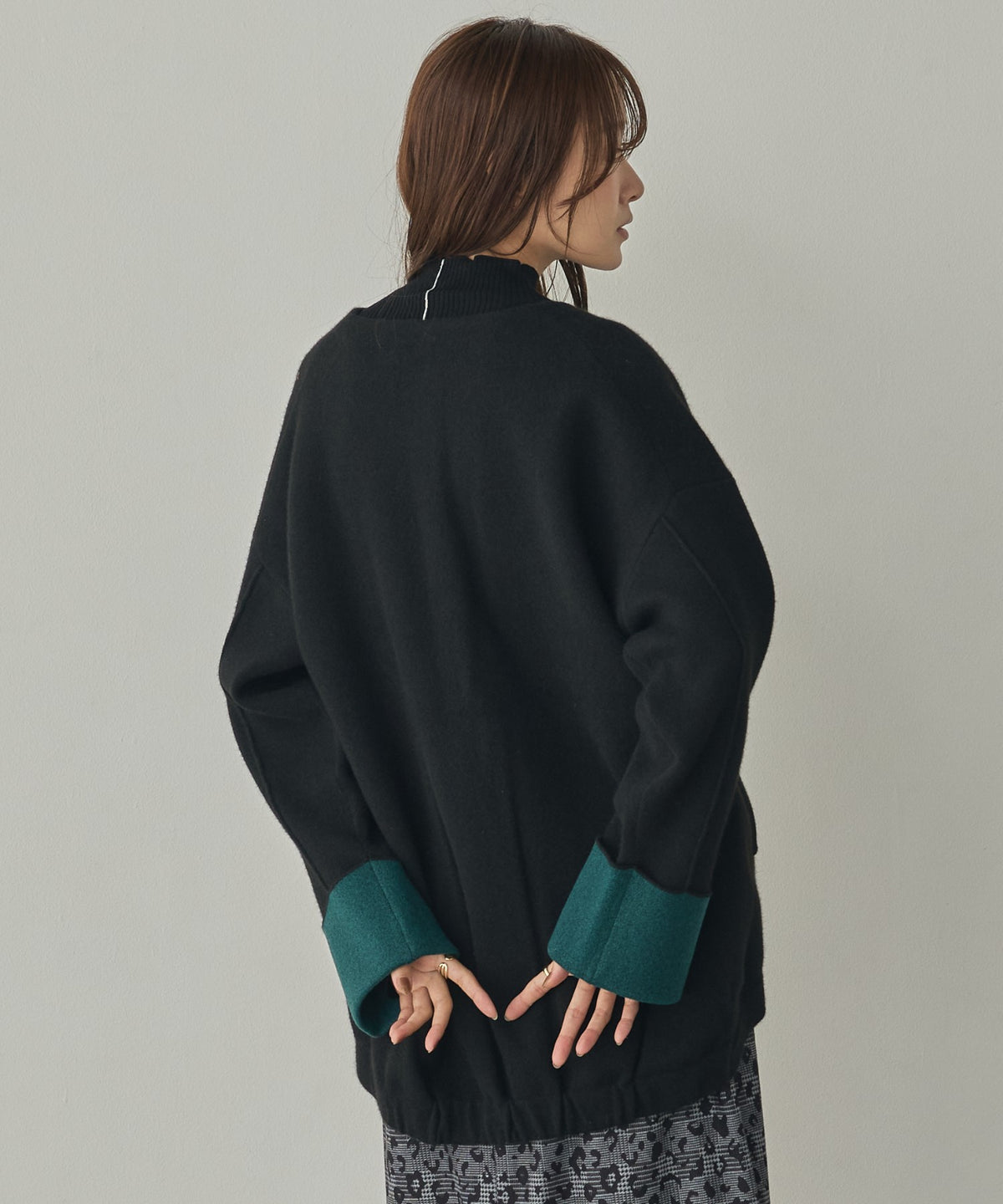 CASHMERE-TOUCH COLLARLESS KNIT COAT