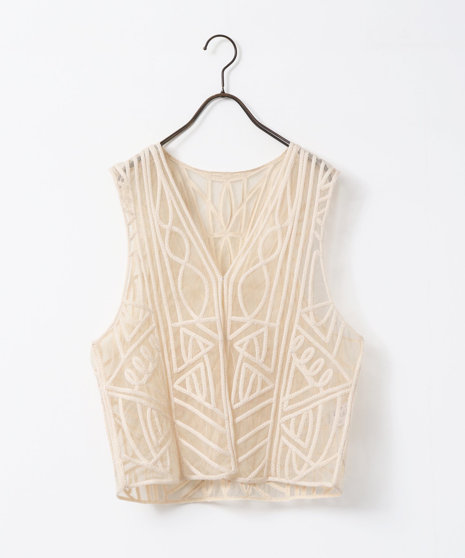 ネット 刺繍ジレ