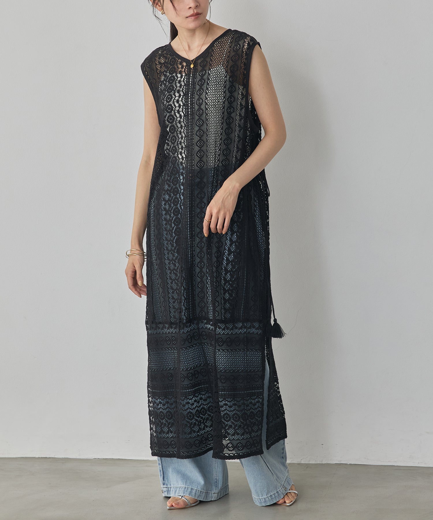 LACE LONG GILET