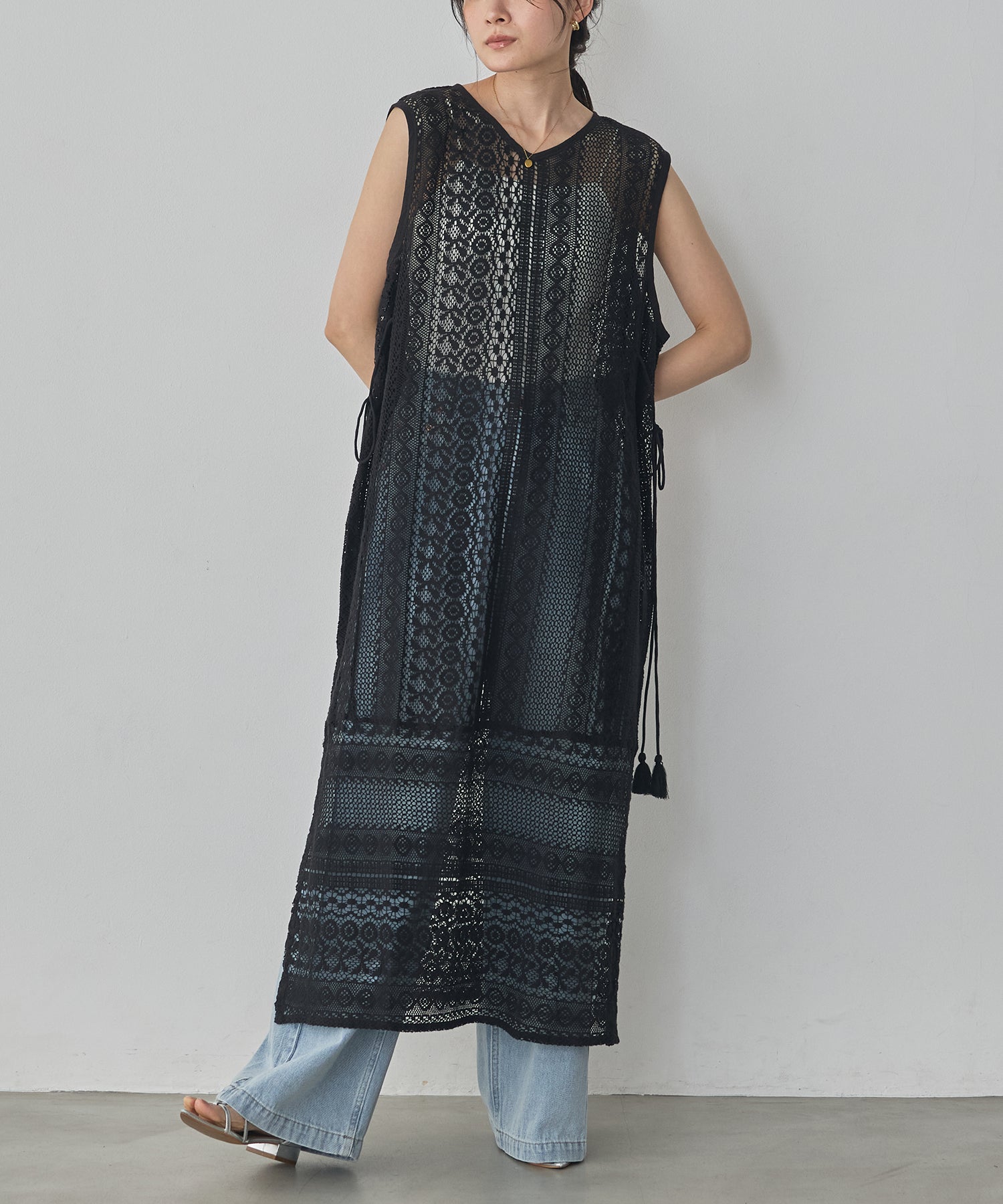 LACE LONG GILET