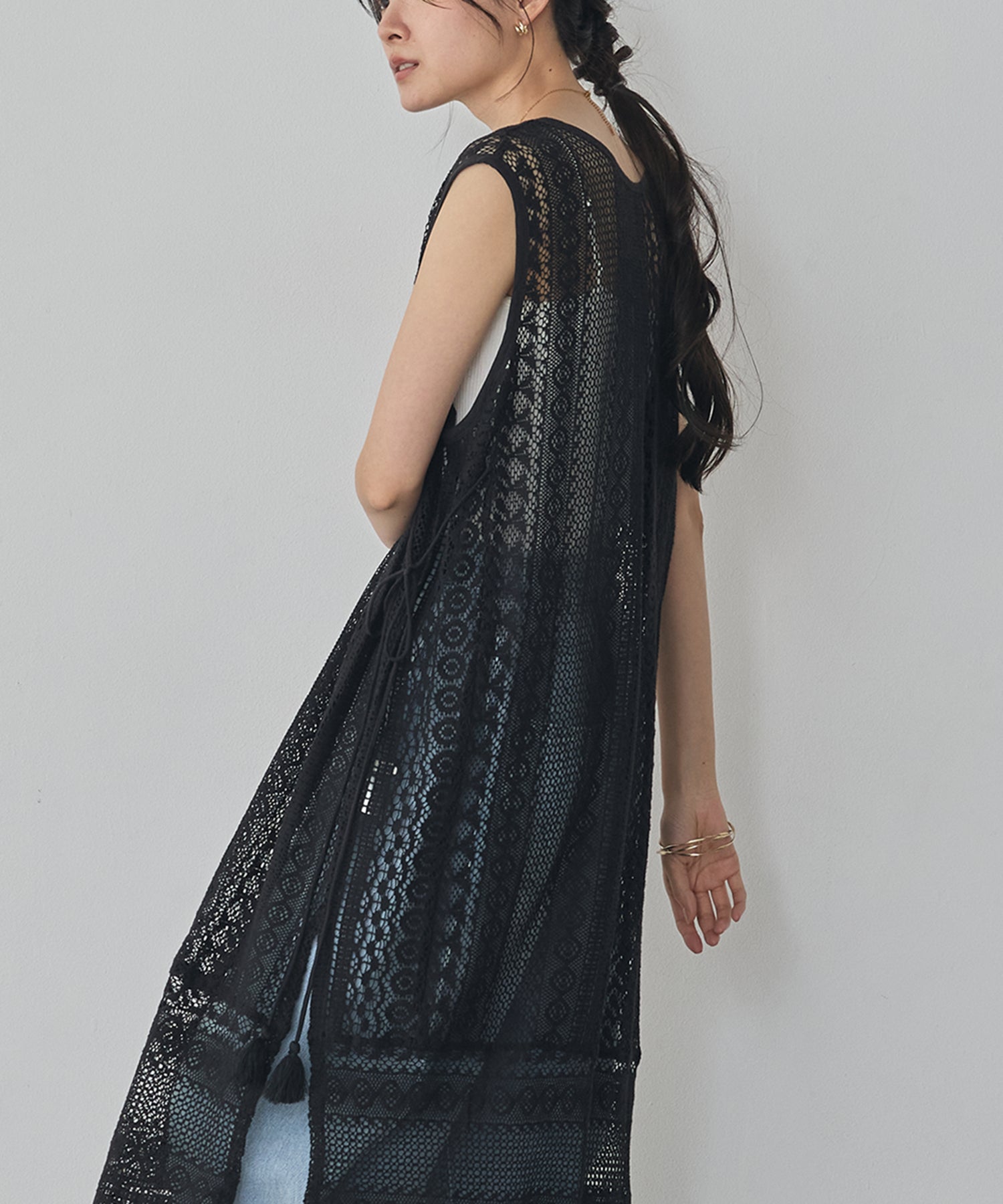 LACE LONG GILET