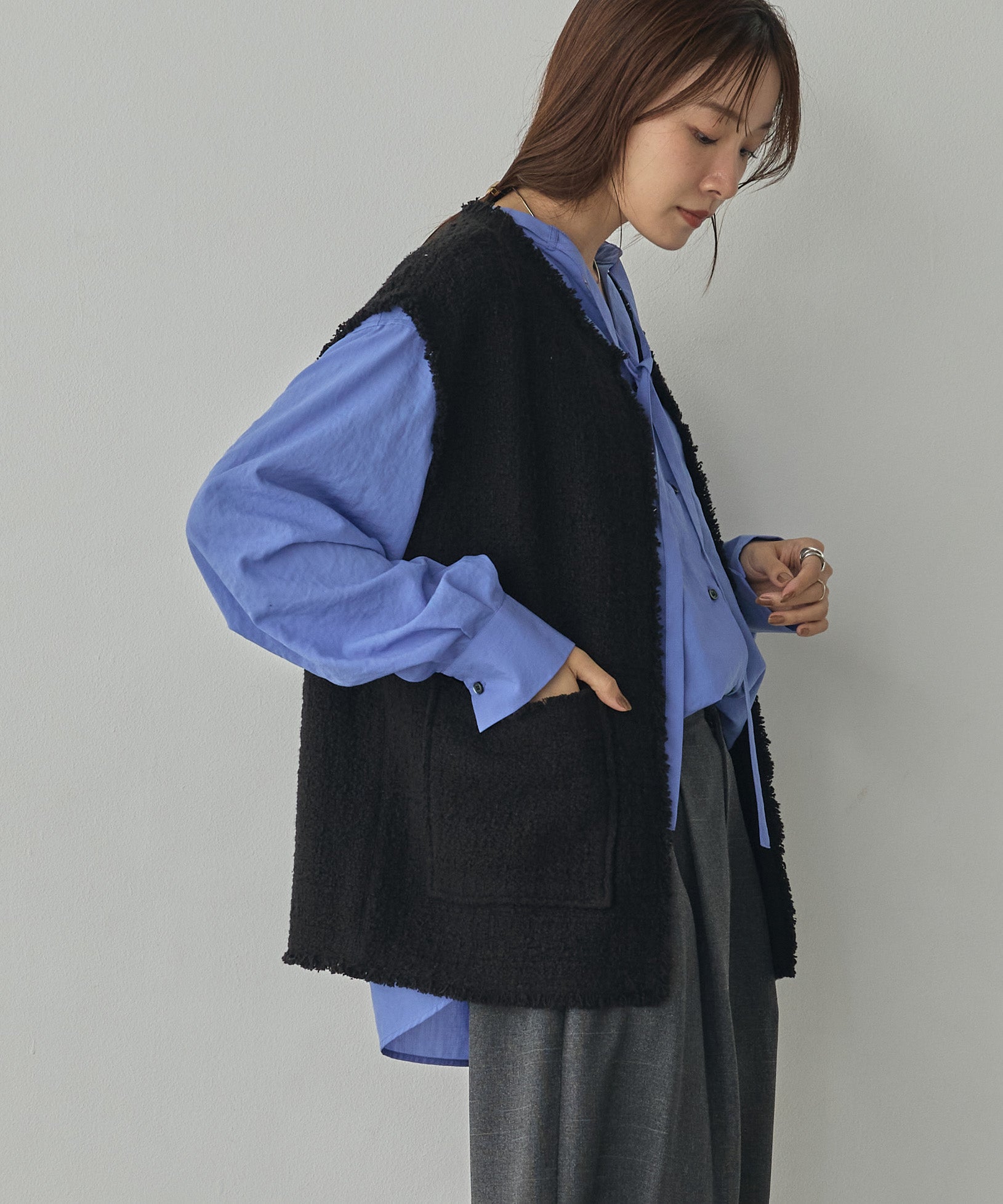 HEAVY SLUB TWEED VEST