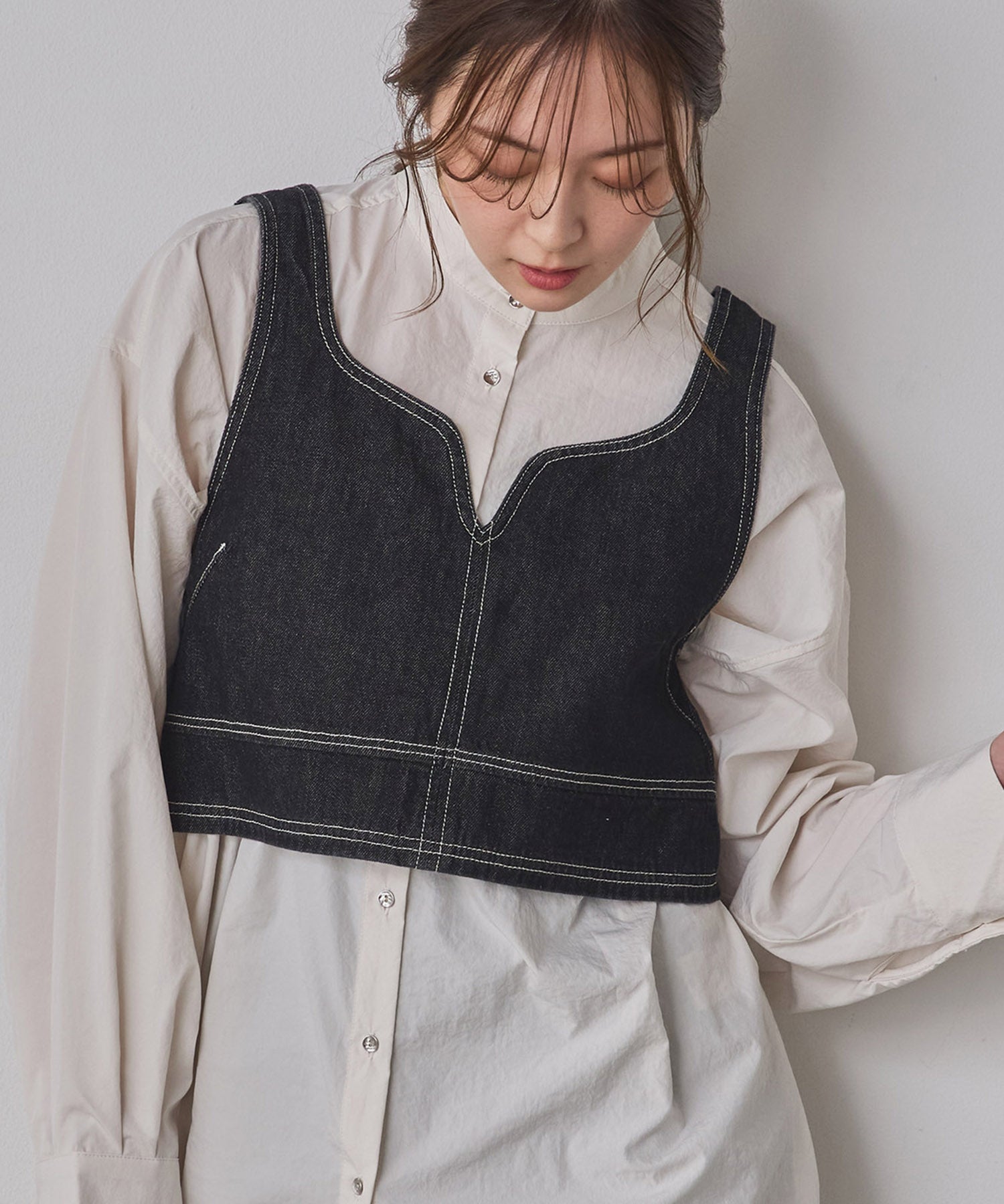 WEB限定/別注】スラブデニム ビスチェ