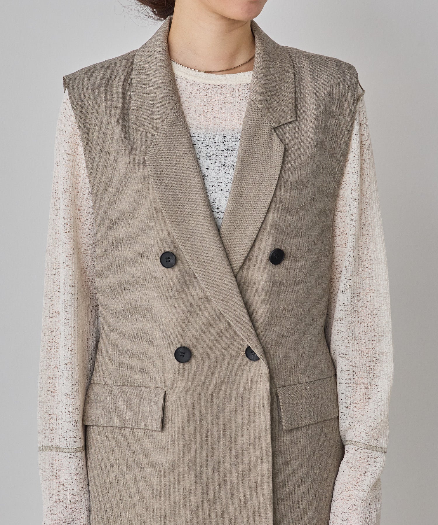 [LIMITED] [SETUP] HEATHER TONE MIDI GILET