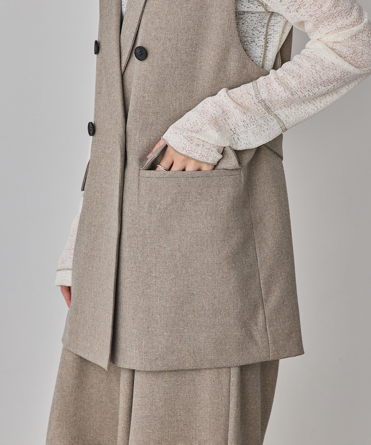 [LIMITED] [SETUP] HEATHER TONE MIDI GILET