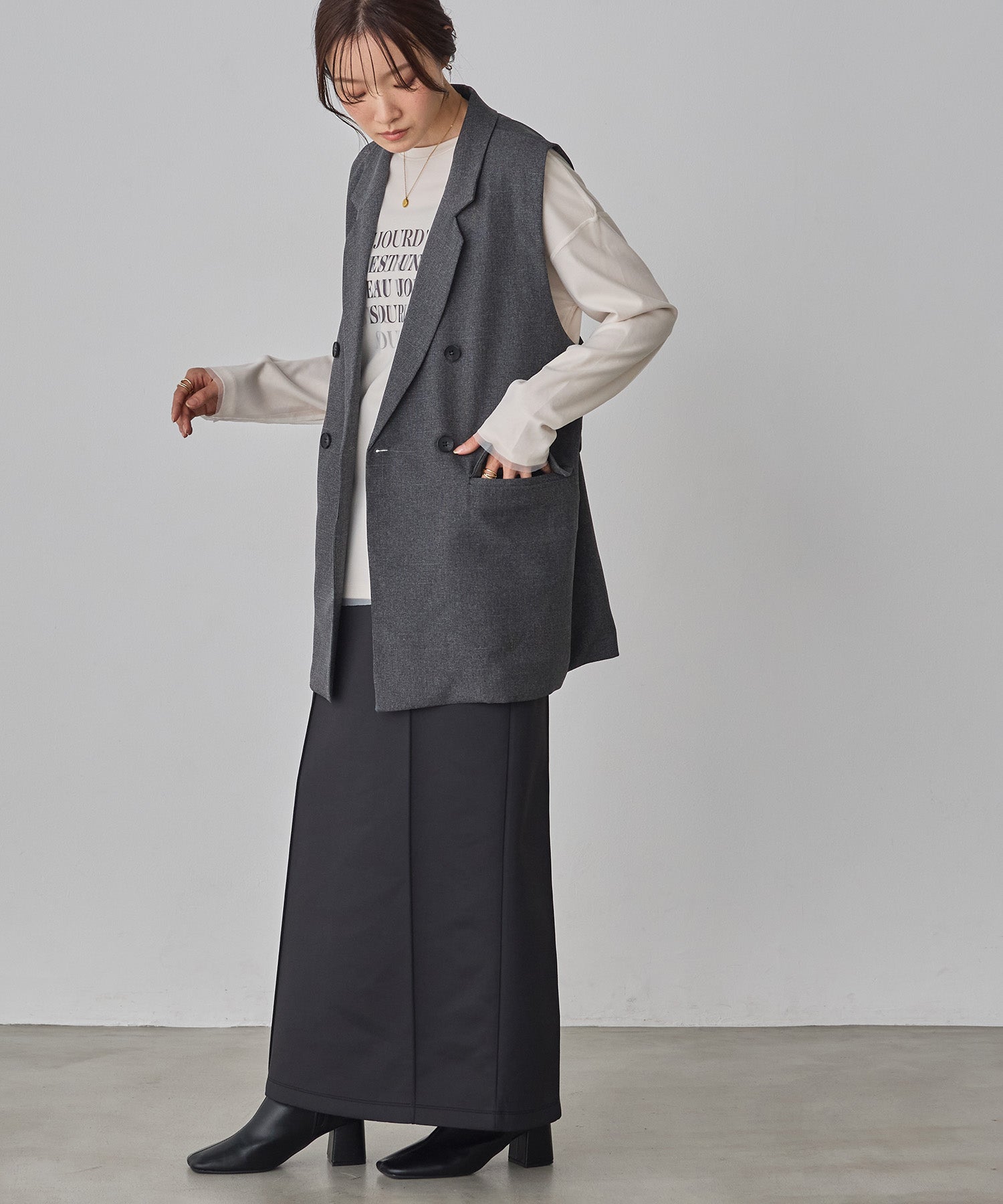 model : H162 着用サイズ : FREE