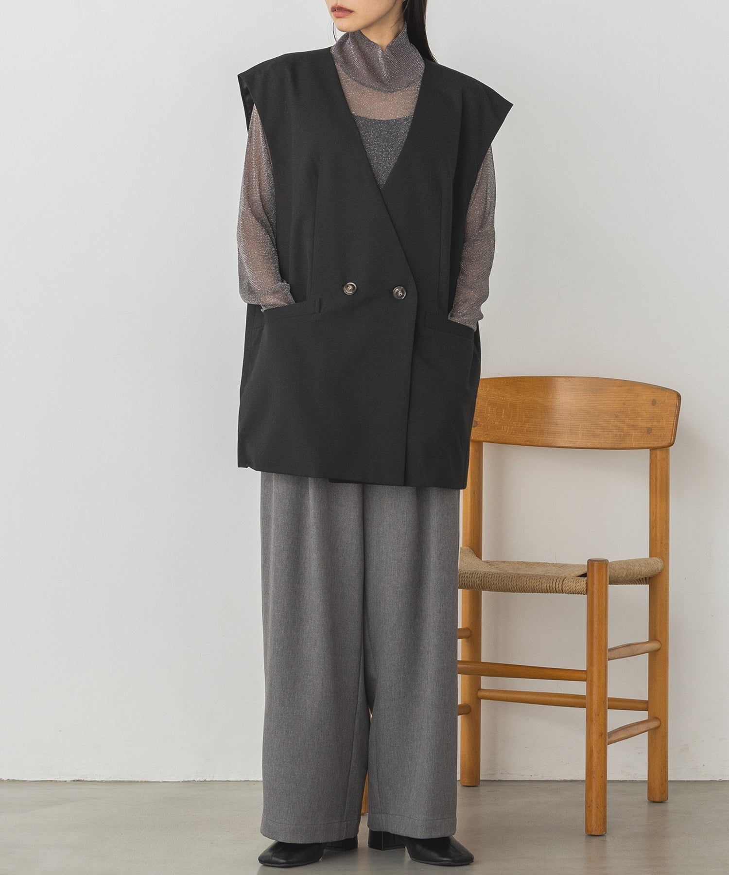 作家様　一点もの　ベスト　トップス　ジレ　アウター 作家様一点ものベストトップスジレアウター