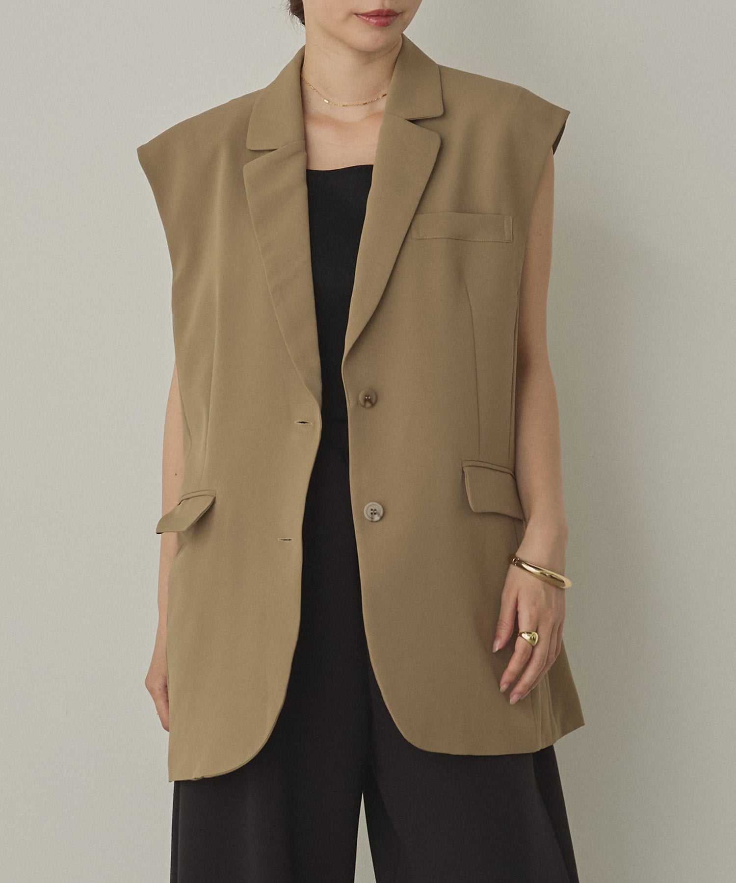 POLY TWILL BACK FASTENER VEST