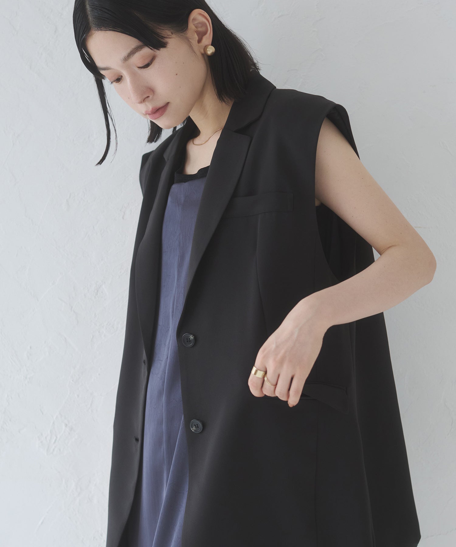 POLY TWILL BACK FASTENER VEST