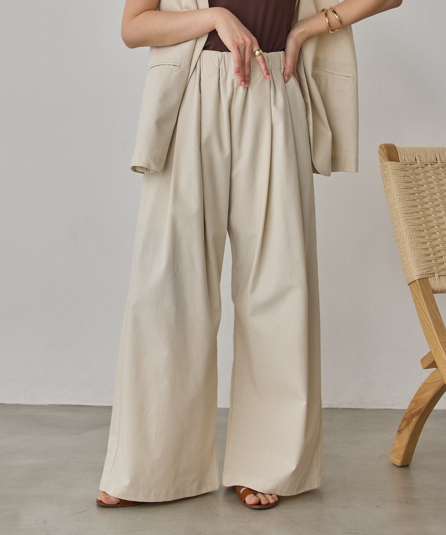 《PRE-ORDER》FRENCH LINEN WIDE-LEG PANTS