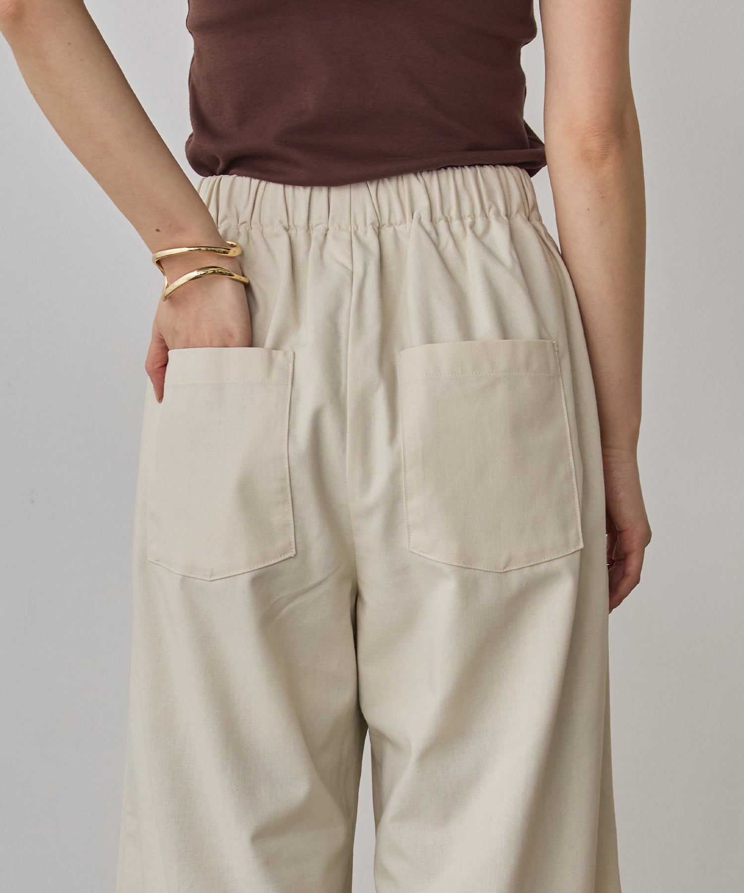 FRENCH LINEN WIDE-LEG PANTS