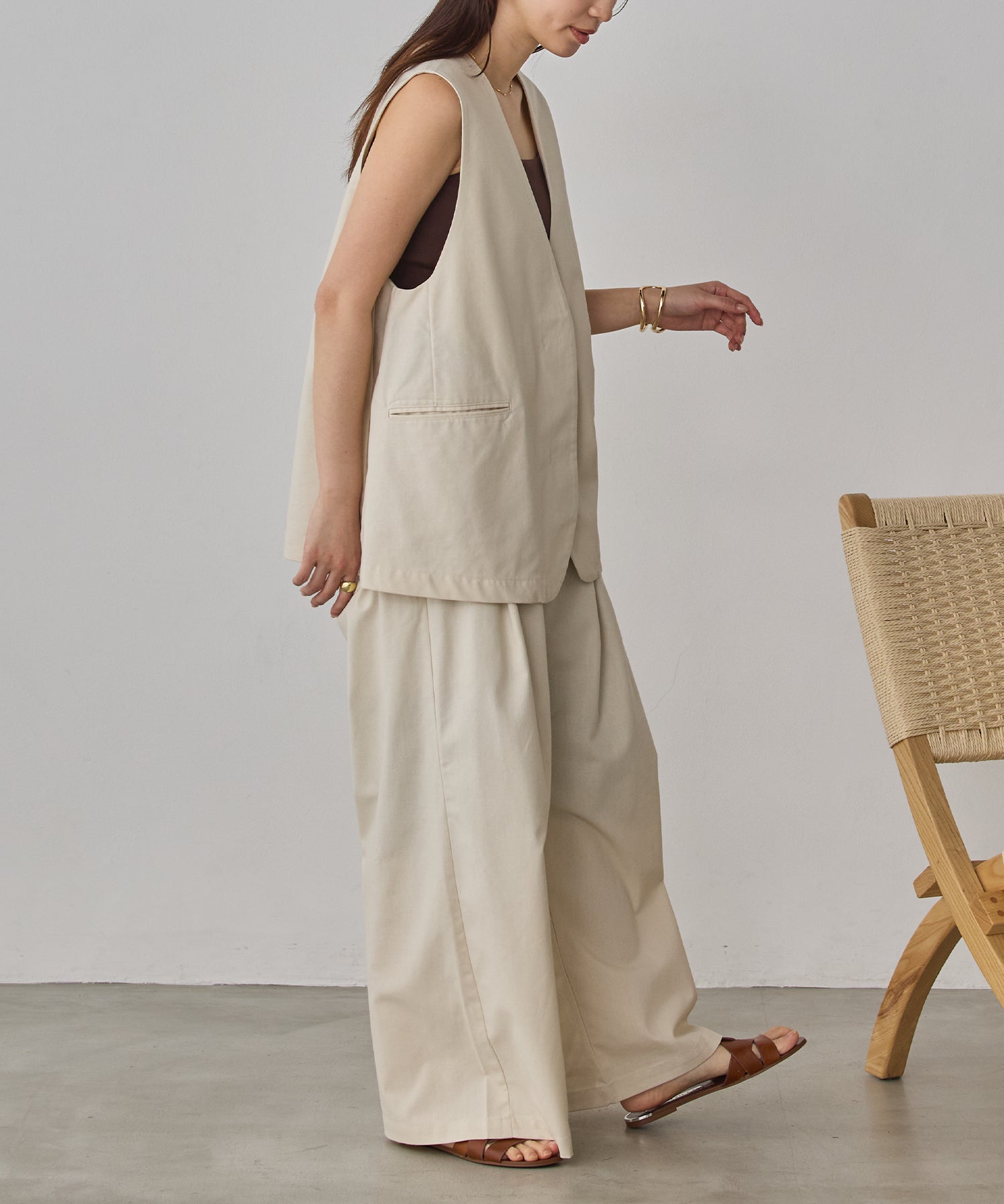 《PRE-ORDER》FRENCH LINEN WIDE-LEG PANTS