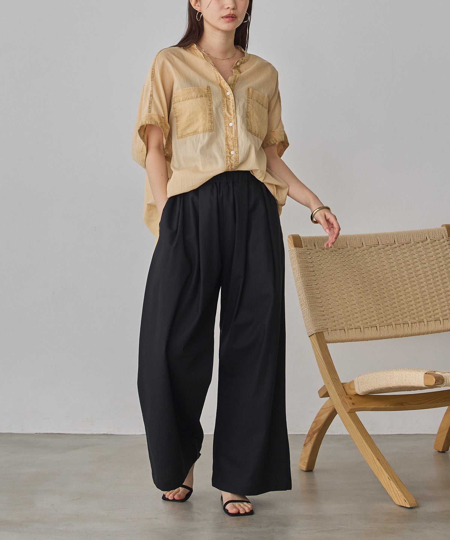 《PRE-ORDER》FRENCH LINEN WIDE-LEG PANTS