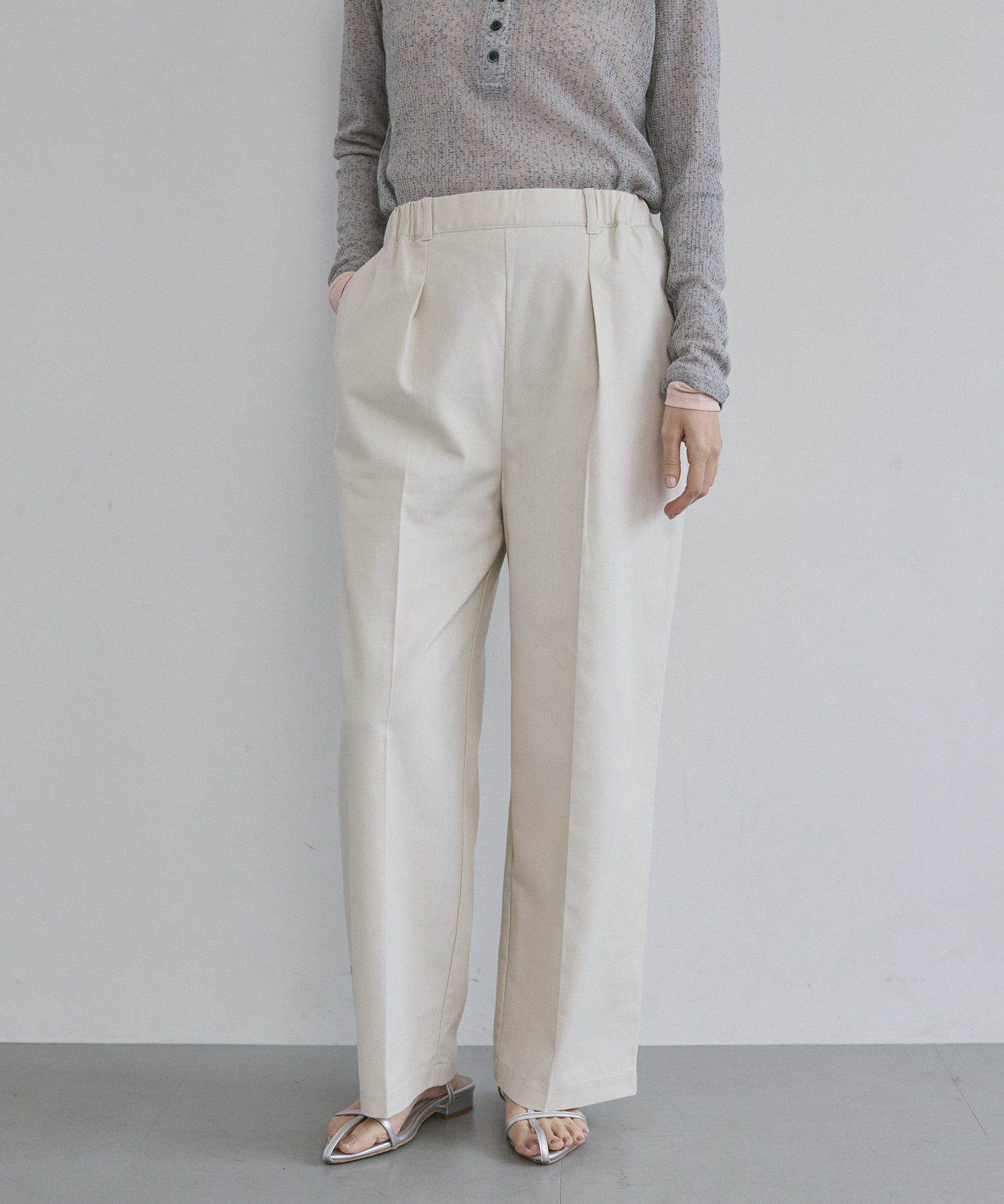 FRENCH LINEN STRAIGHT-LEG PANTS