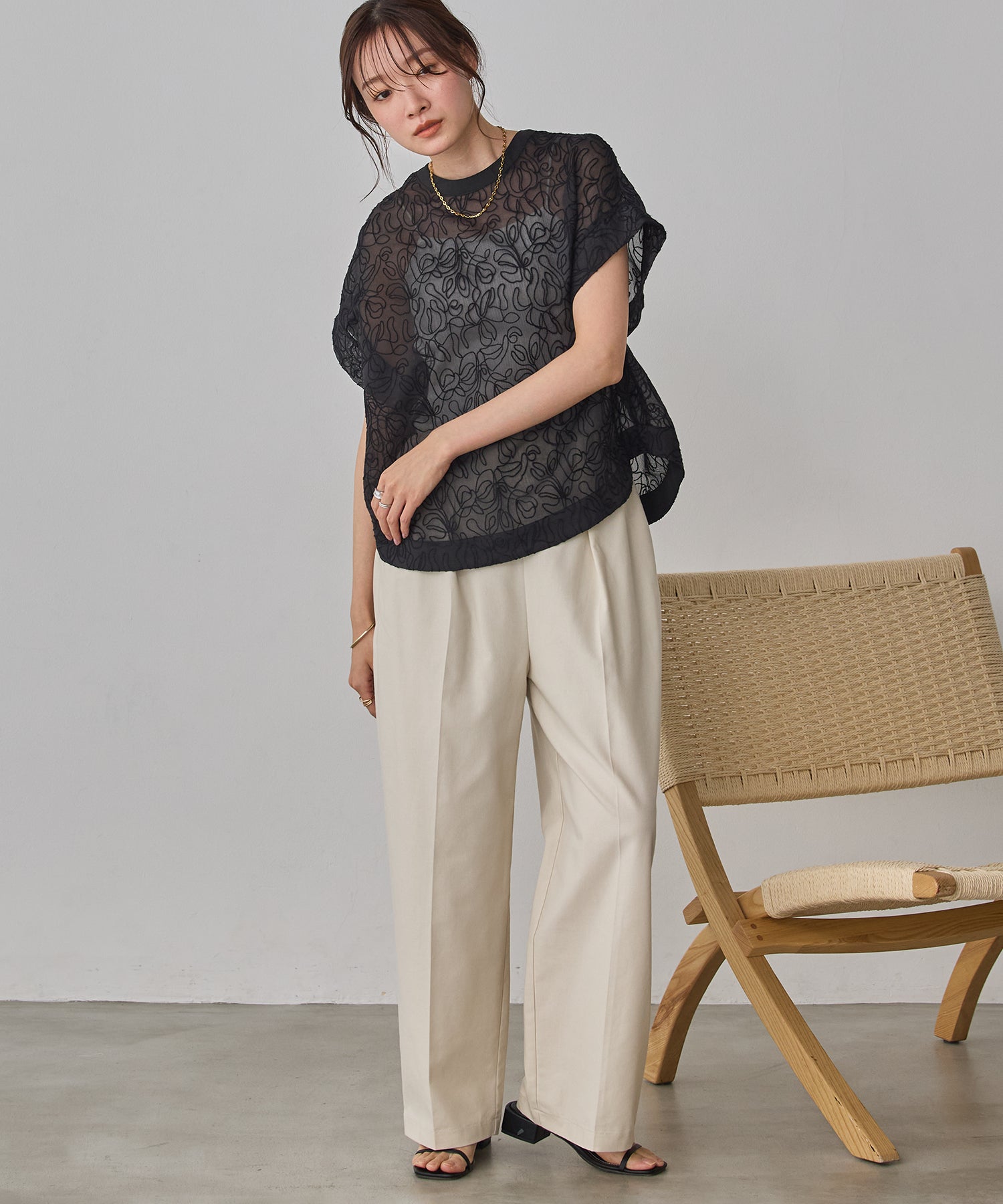 FRENCH LINEN STRAIGHT-LEG PANTS