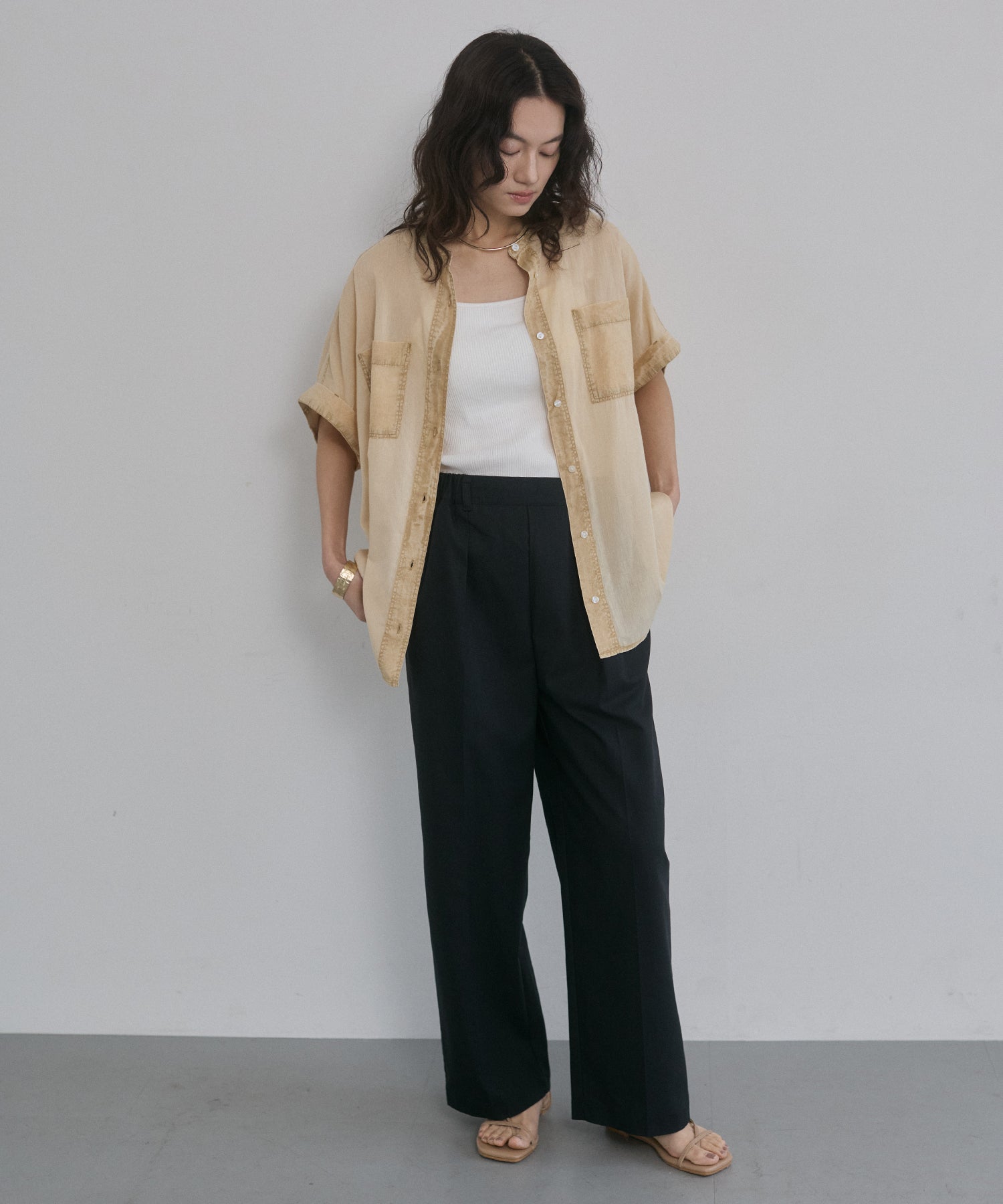 FRENCH LINEN STRAIGHT-LEG PANTS